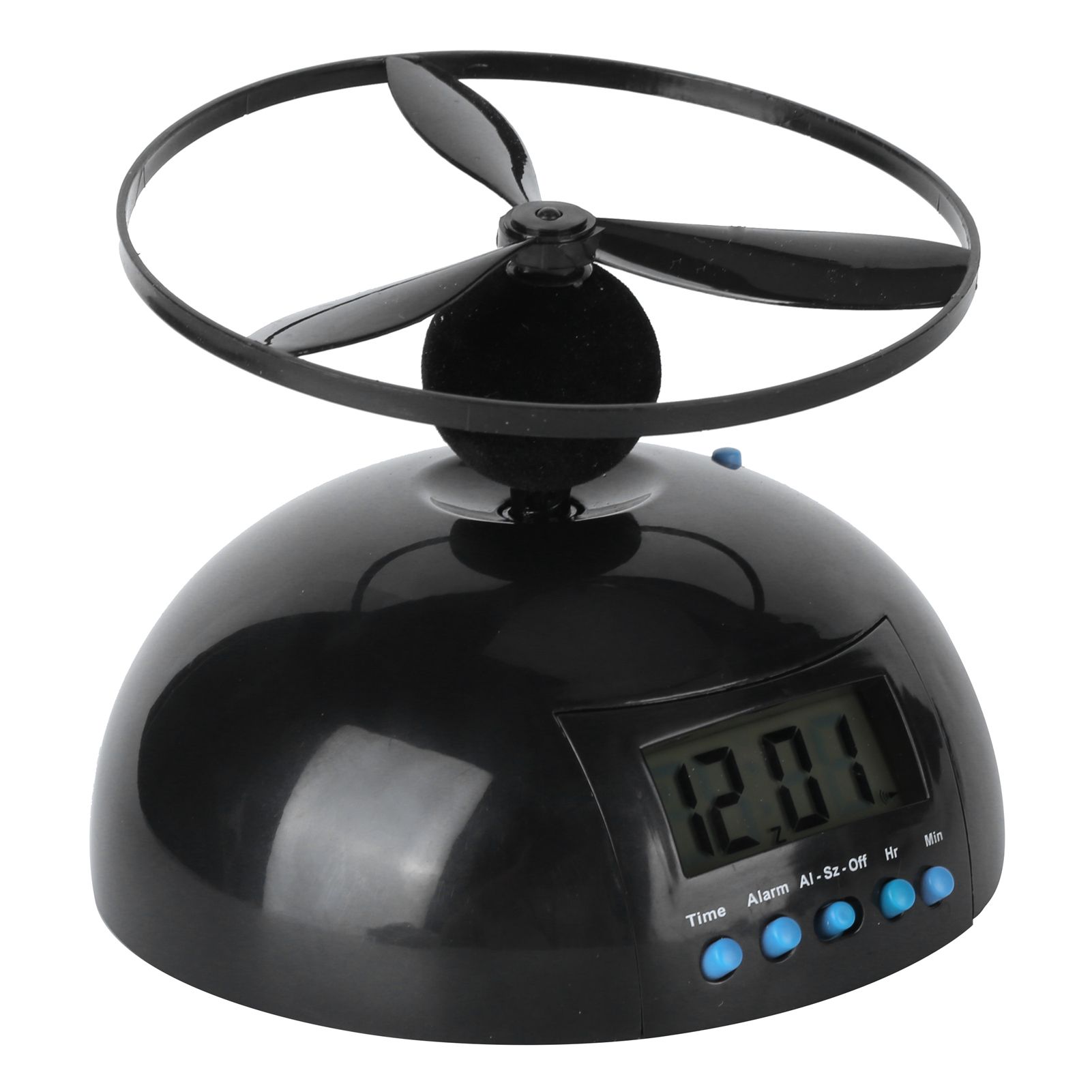 Alarm Clock Novelty Flying LCD Digital Portable Mini Round Propeller Household view 4