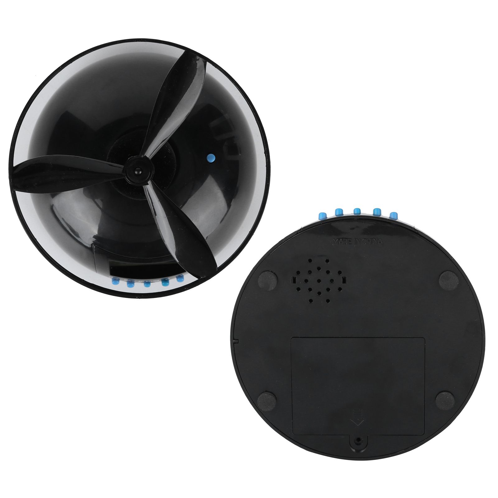 Alarm Clock Novelty Flying LCD Digital Portable Mini Round Propeller Household view 8