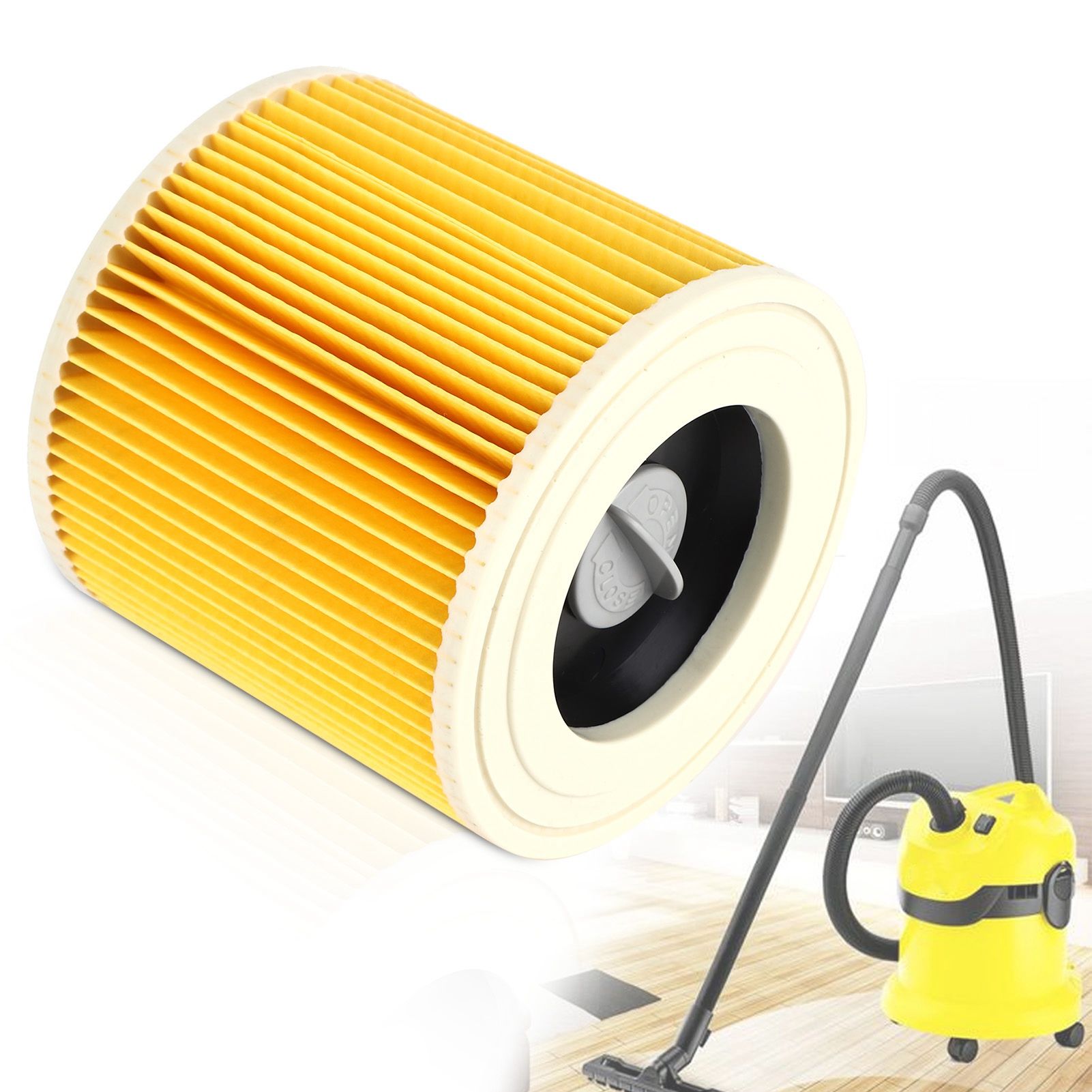 Vacuum Cleaner Filter Element with Lock Catch Accessory Parts for KARCHER A/WD view 12