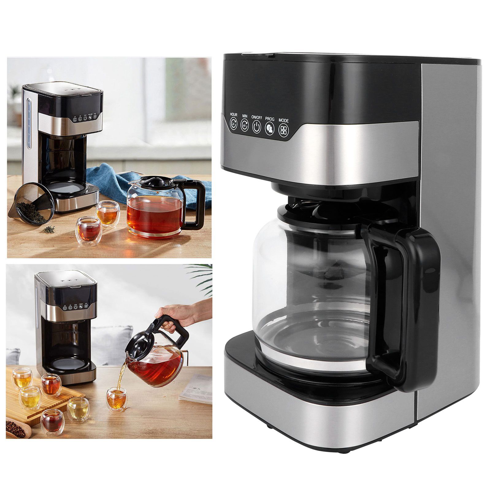 1.5L Tea Coffee Maker 900W Full Automatic Coffee Machine for Home Office view 9