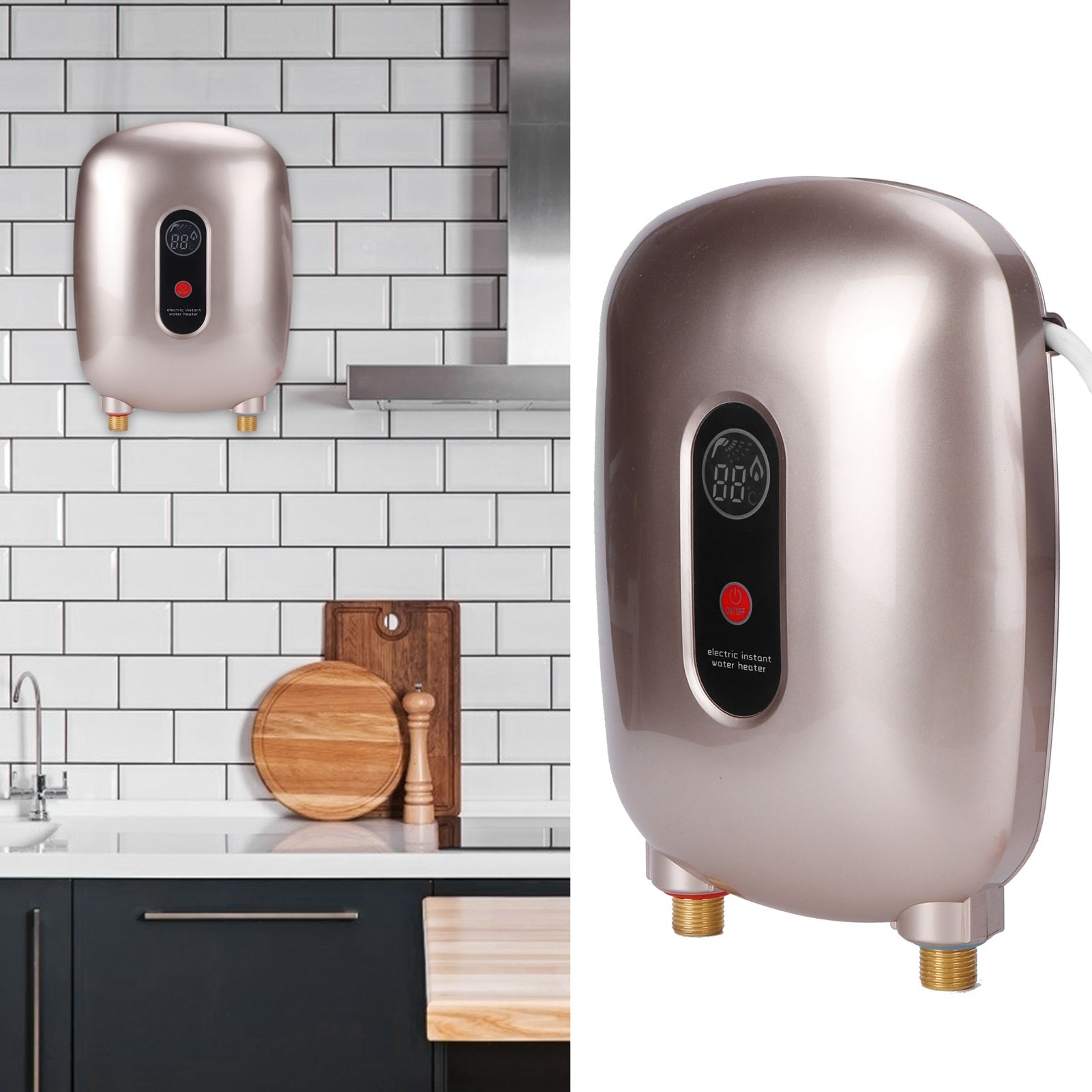 Electric Hot Water Heater Instant Water Heating Tankless Heater Temperature view 9