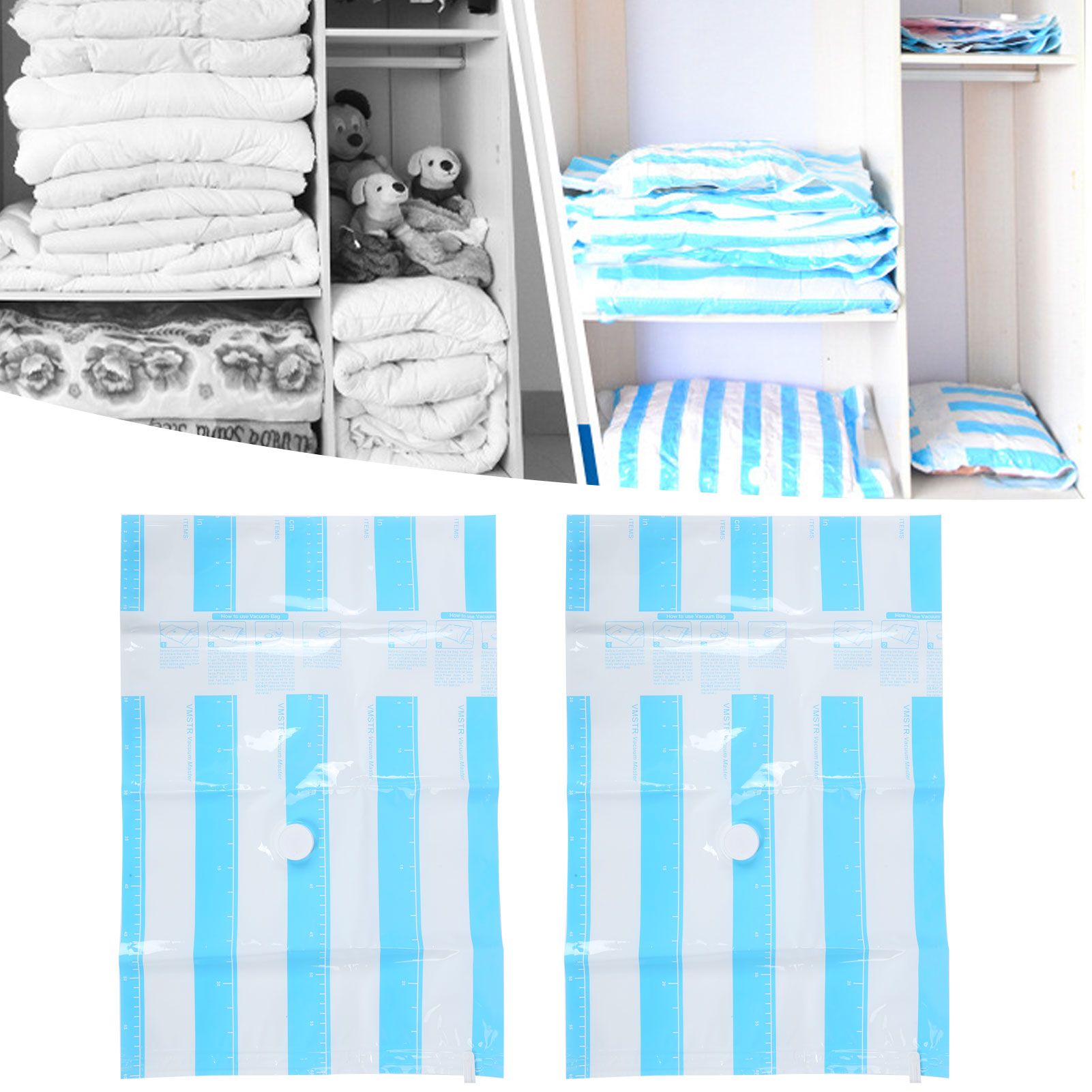 Travel Vacuum Bag Reusable Clothes Quilt Blanket Storage Bags with 3.5cm Air view 10