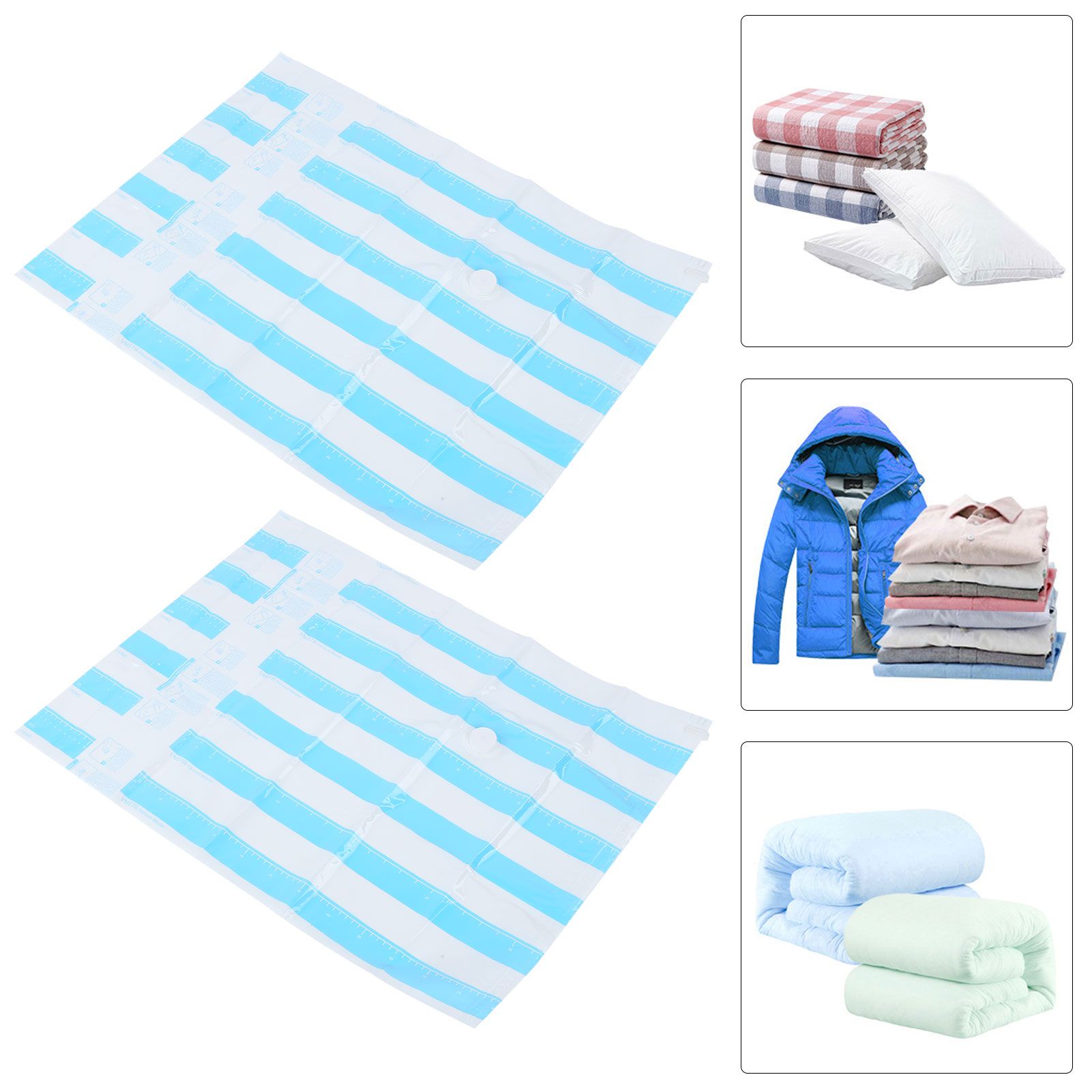 Travel Vacuum Bag Reusable Clothes Quilt Blanket Storage Bags with 3.5cm Air view 9