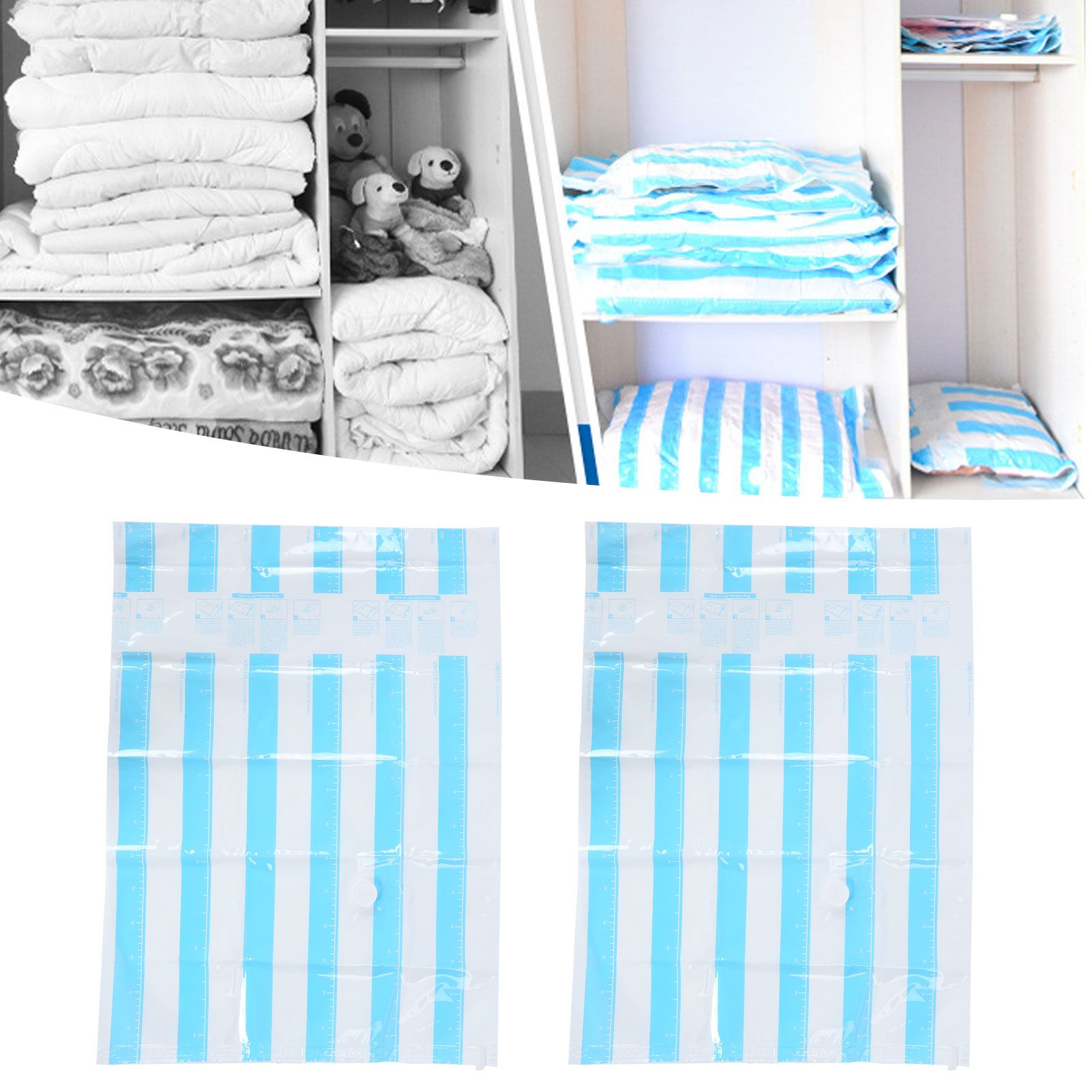 Travel Vacuum Bag Reusable Clothes Quilt Blanket Storage Bags with 3.5cm Air view 10