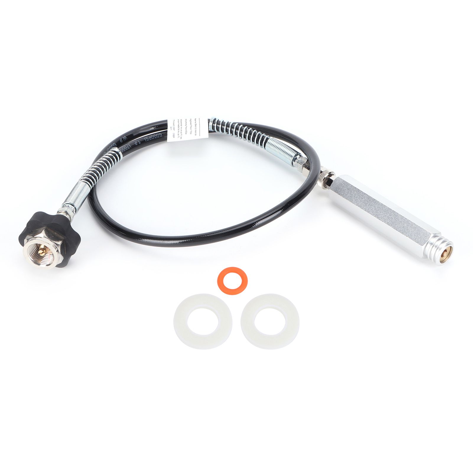36in Black CO2 Soda Hose Adapter Kit CGA320 TR21‑4 Dual Thread Good Sealing view 2