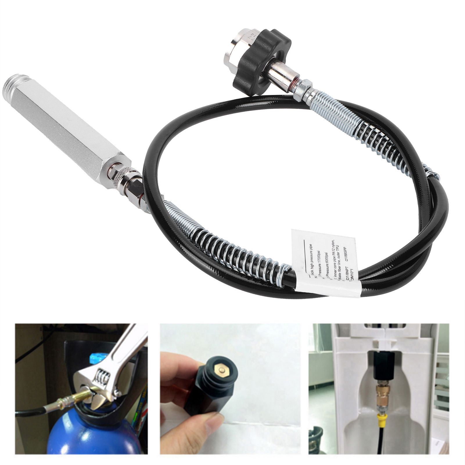Soda Hose CO2 Cylinder Refill Adapter W21.8-14 to TR21-4 Connector Fit for view 10