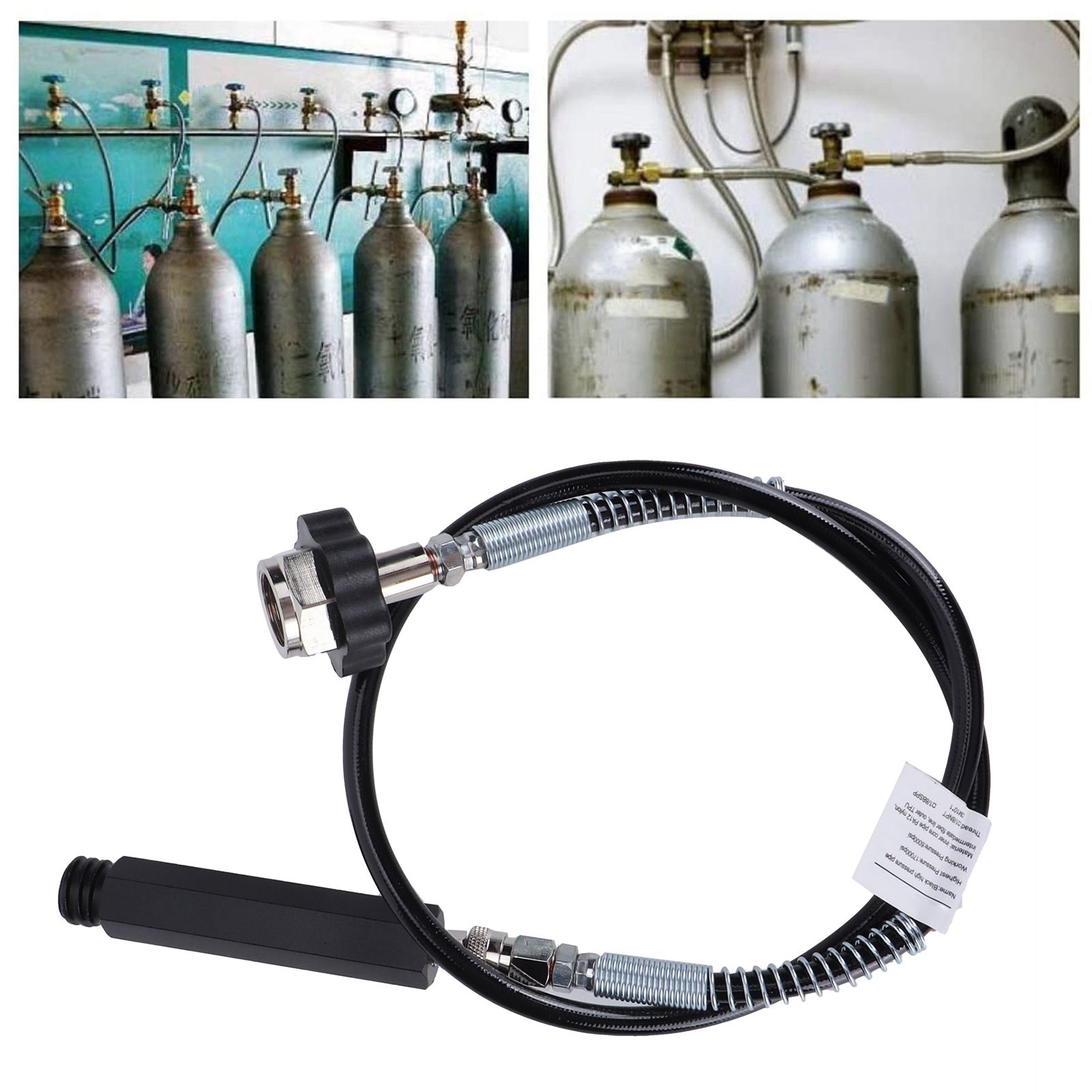 W21.8‑14 CO2 Cylinder Refill Adapter Hose with Spring Tube 36in Soda view 9