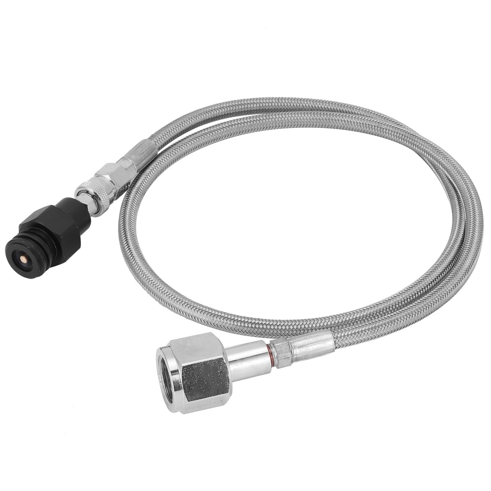 CGA320 1M Low Pressure Soda Hose with Black CO2 Cylinder Refill Adapter TR21-4 — image 1