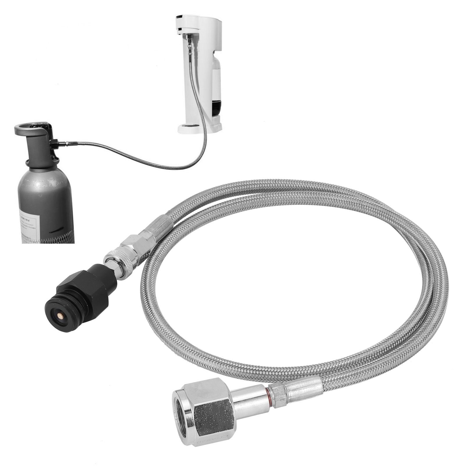 1.5m Soda Hose CGA320 // TR21-4 Carbon Dioxide Gas Cylinder Refilling Adapter view 9