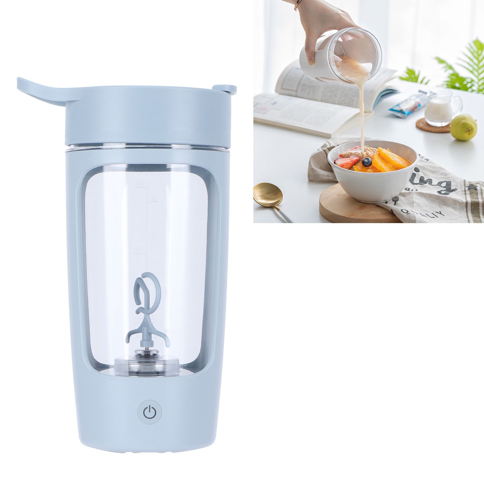 650ml Portable Eletric Shaker Bottle Automatic Mixer Bottle Coffee Juice Milk view 10