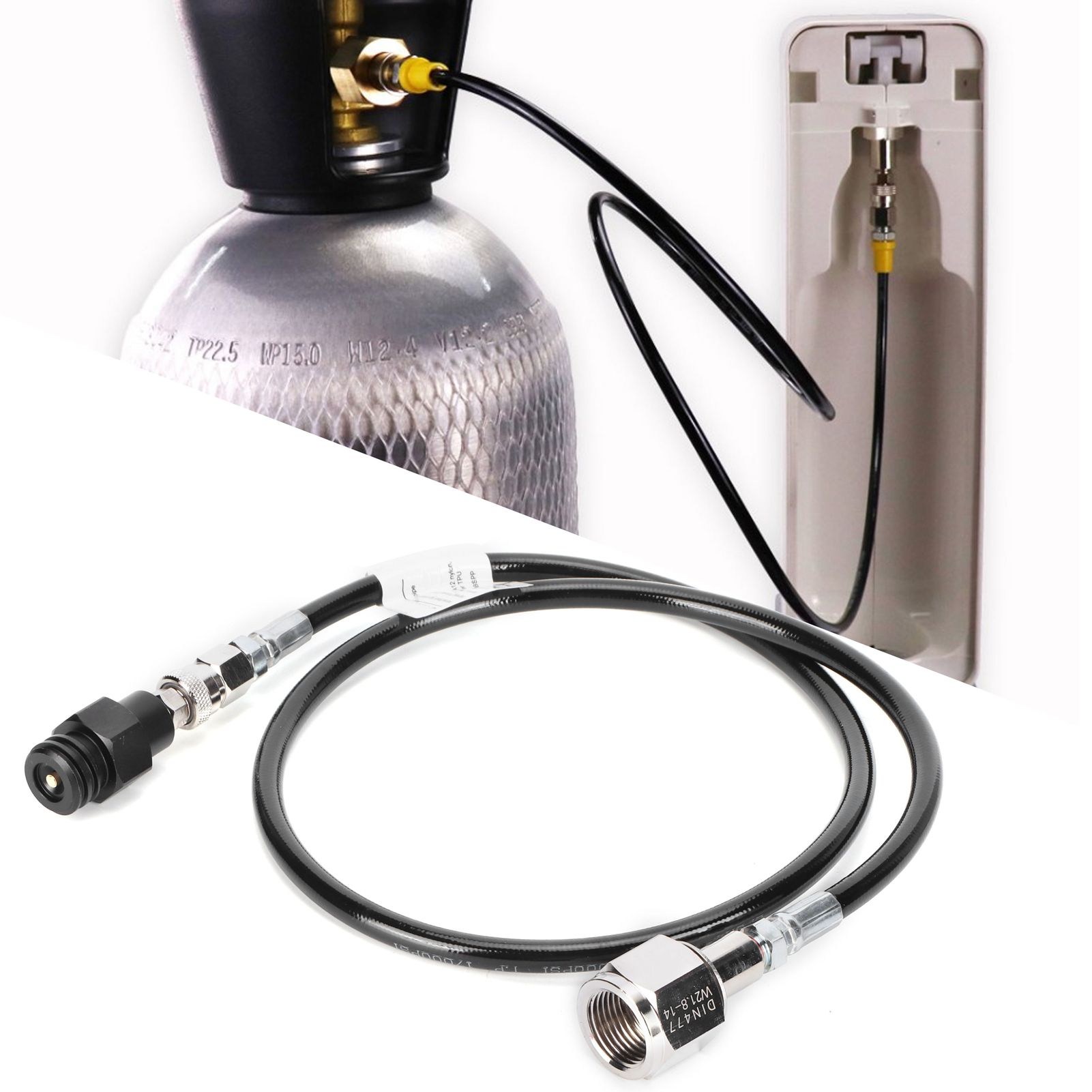 1M Soda Hose to Soda Machine Connector CO2 Cylinder Refill Adapter Connector view 10