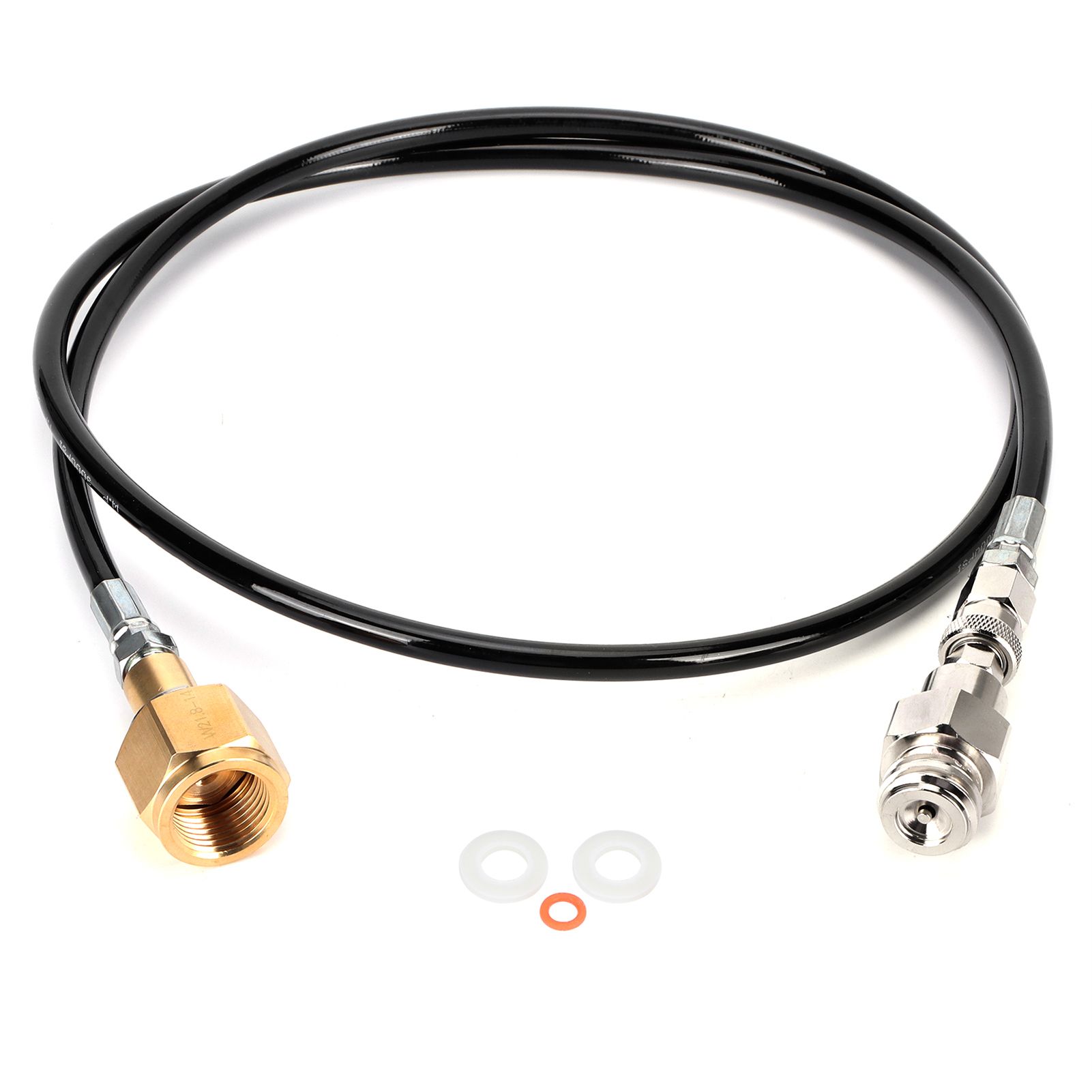 CO2 Cylinder Refill Adapter W21.8-14 with 50 inch Hose CO2 Tank Soda Maker view 2