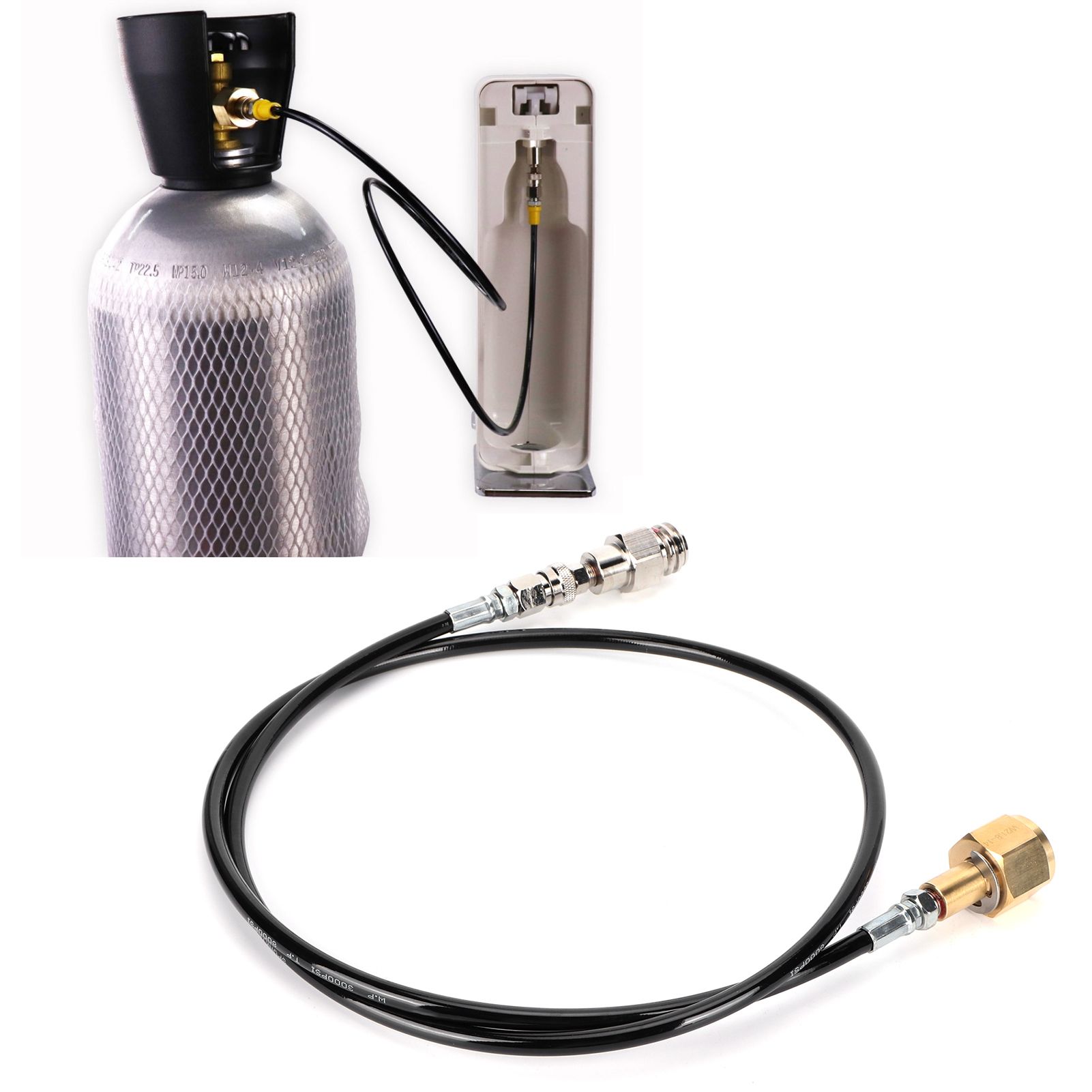 CO2 Cylinder Refill Adapter W21.8-14 with 50 inch Hose CO2 Tank Soda Maker view 10