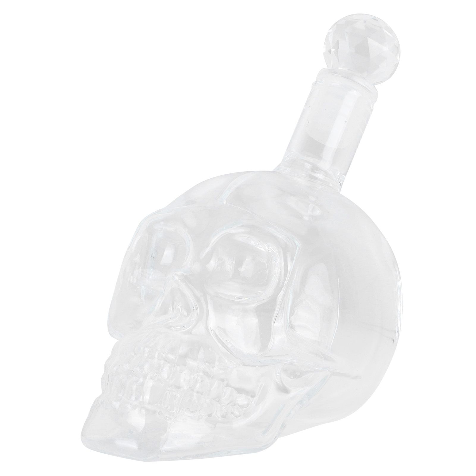 Skull Shape Glass Wine Bottle Transparent Whisky Bottle Container for Bar KTV