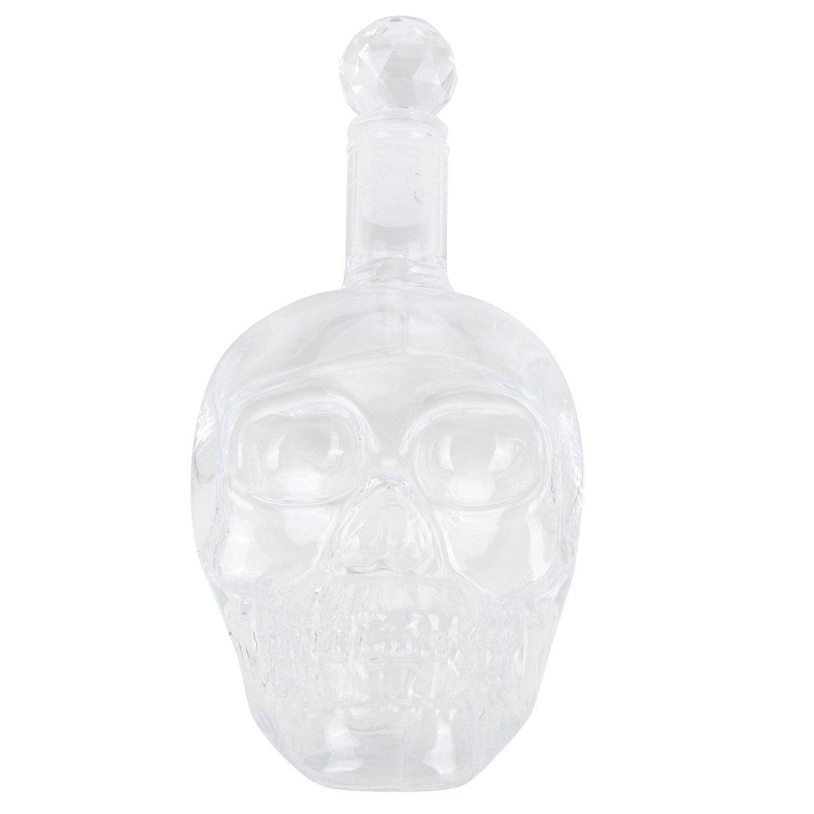 Skull Shape Glass Wine Bottle Transparent Whisky Bottle Container for Bar KTV view 2