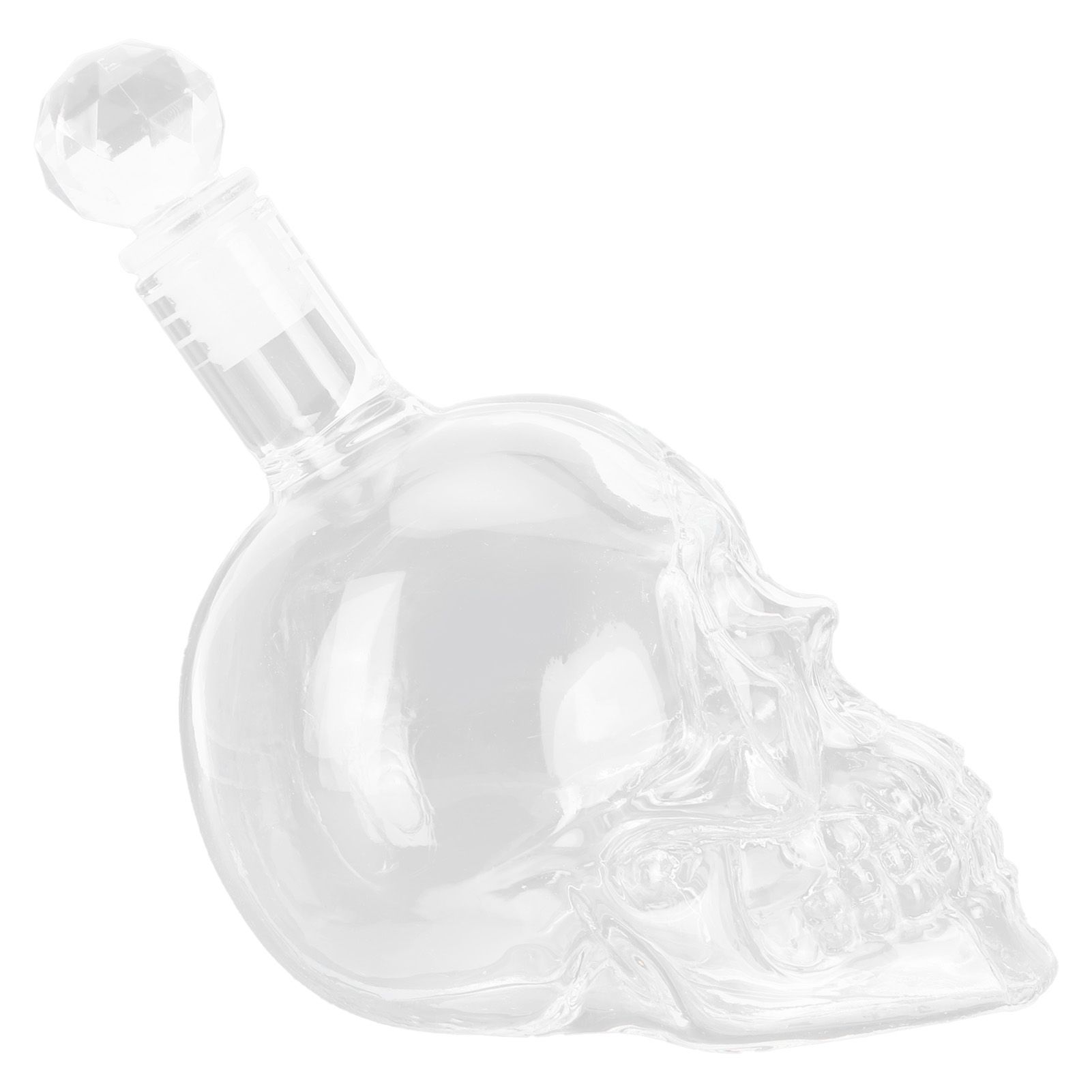 Skull Shape Glass Wine Bottle Transparent Whisky Bottle Container for Bar KTV view 3