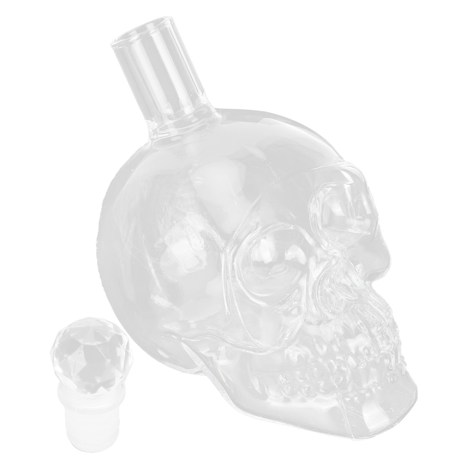 Skull Shape Glass Wine Bottle Transparent Whisky Bottle Container for Bar KTV view 4