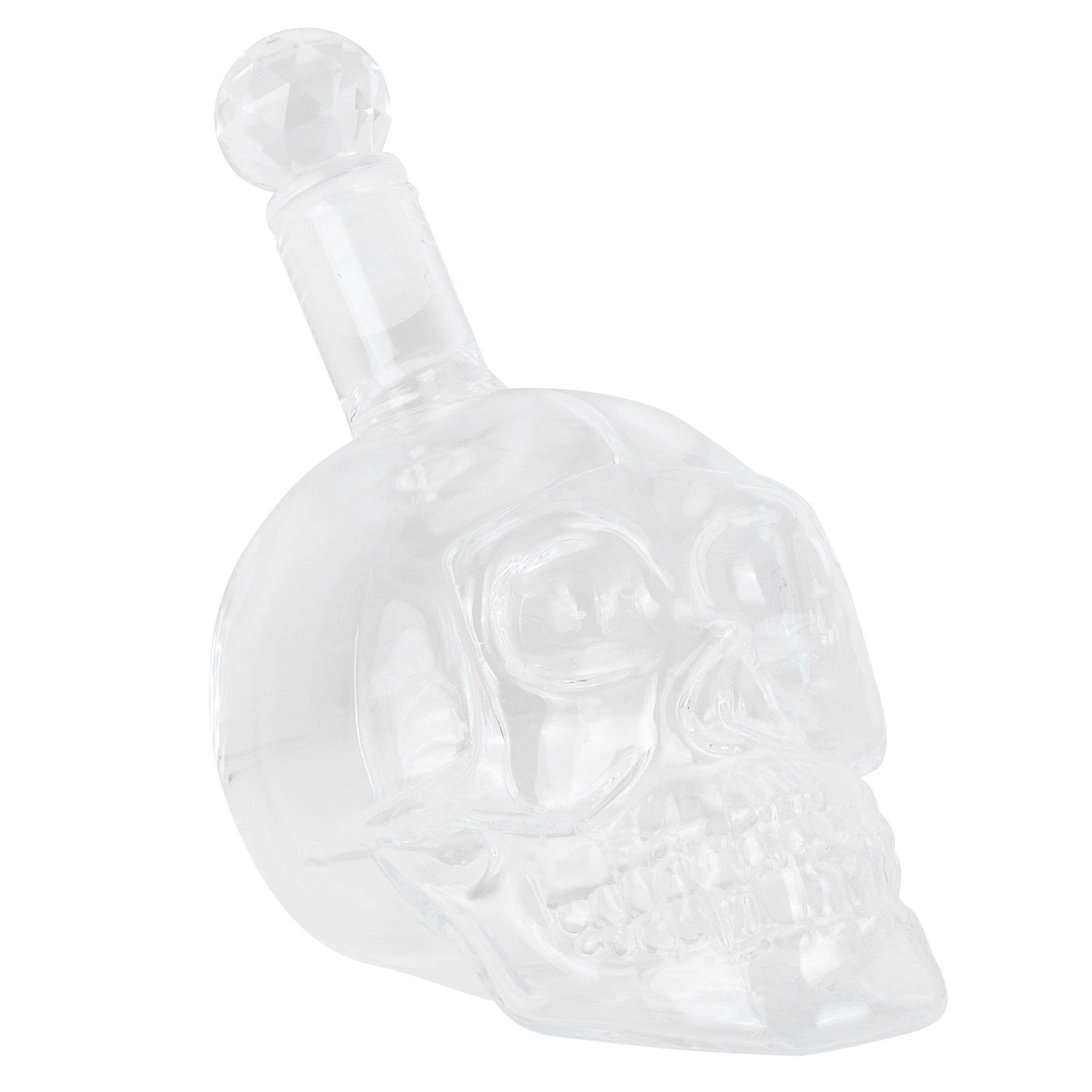 Skull Shape Glass Wine Bottle Transparent Whisky Bottle Container for Bar KTV view 6