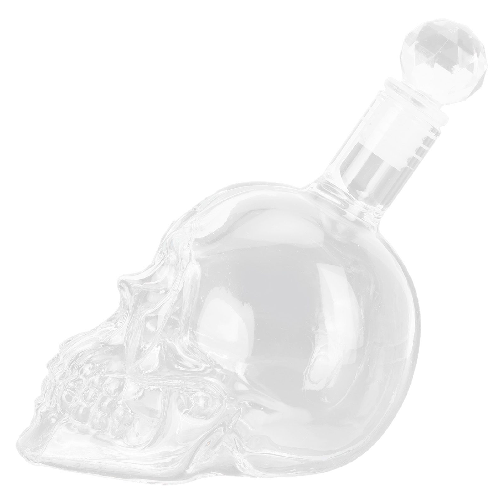 Skull Shape Glass Wine Bottle Transparent Whisky Bottle Container for Bar KTV view 7