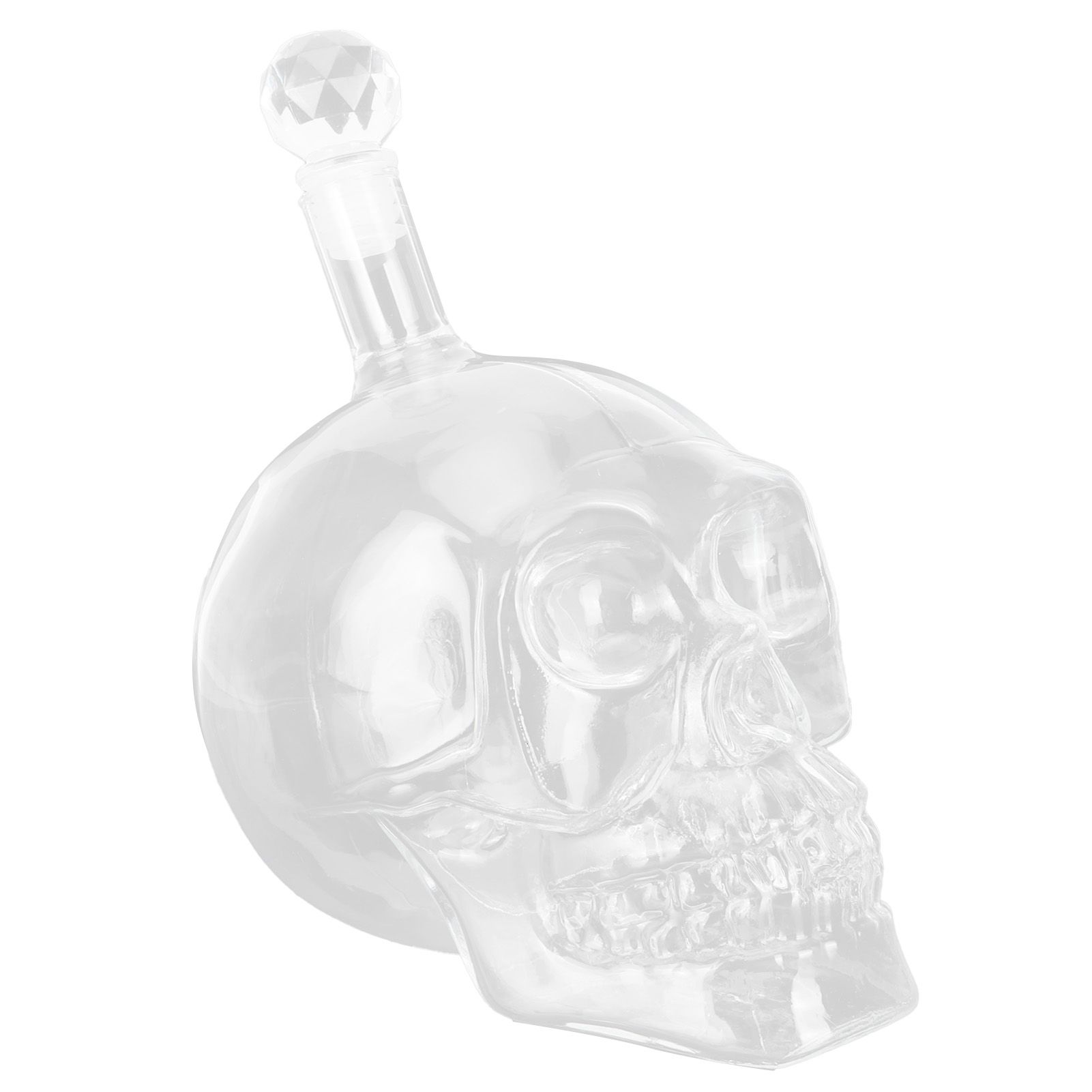 Skull Shape Glass Wine Bottle Transparent Whisky Bottle Container for Bar KTV