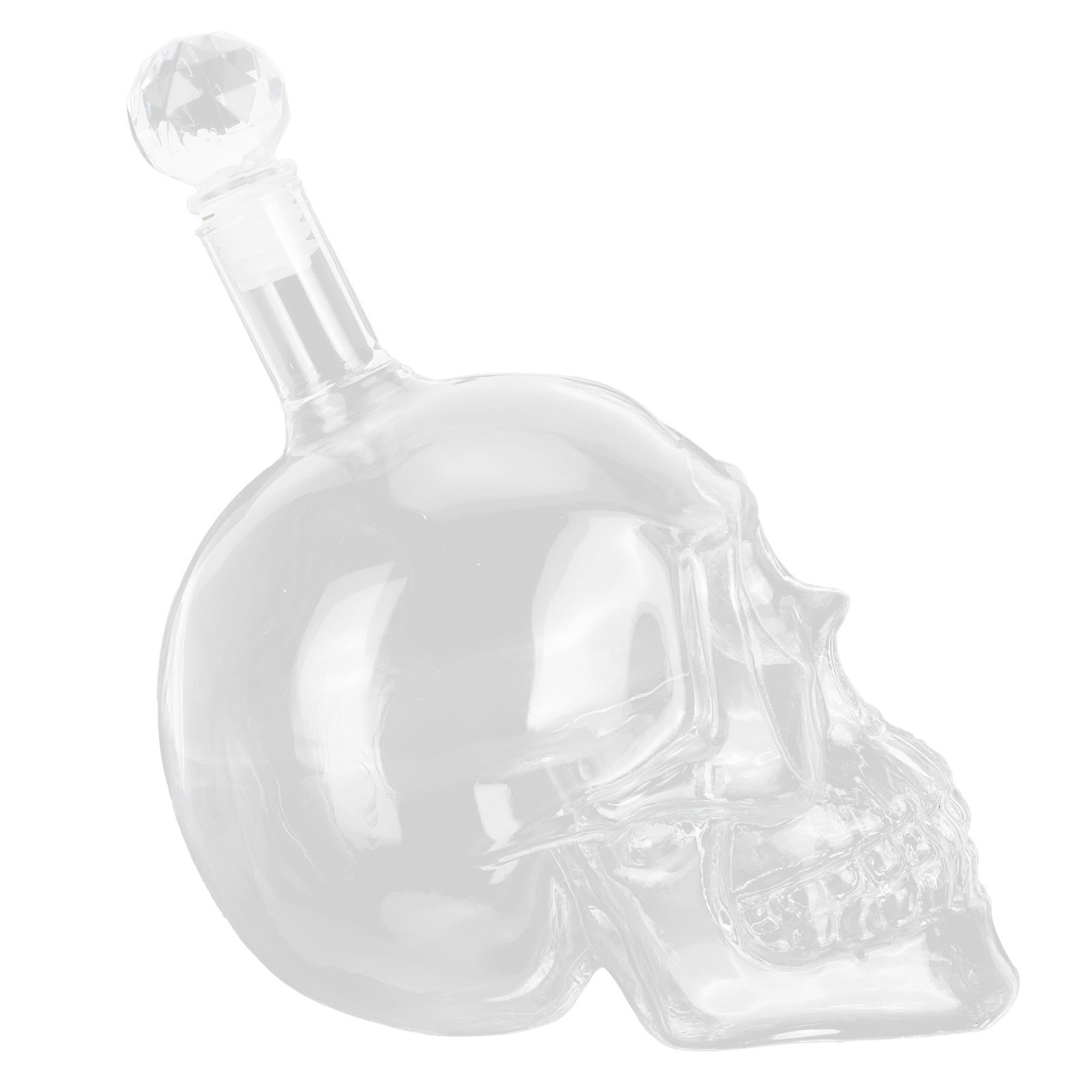 Skull Shape Glass Wine Bottle Transparent Whisky Bottle Container for Bar KTV view 6