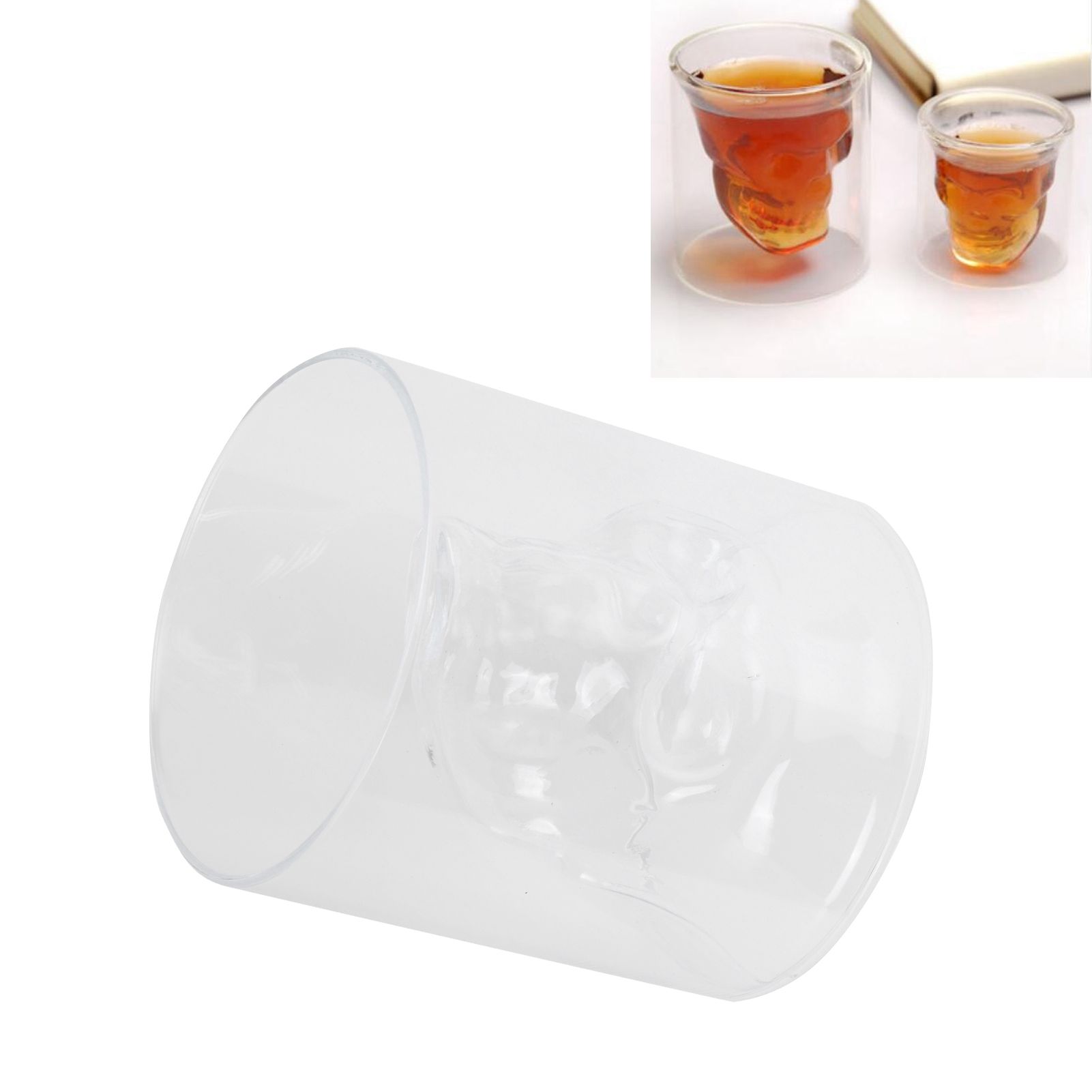 250ml Wine Glass Innovative Double Layer Skull Shape Beer Cup Mug for KTV Bar Club view 9