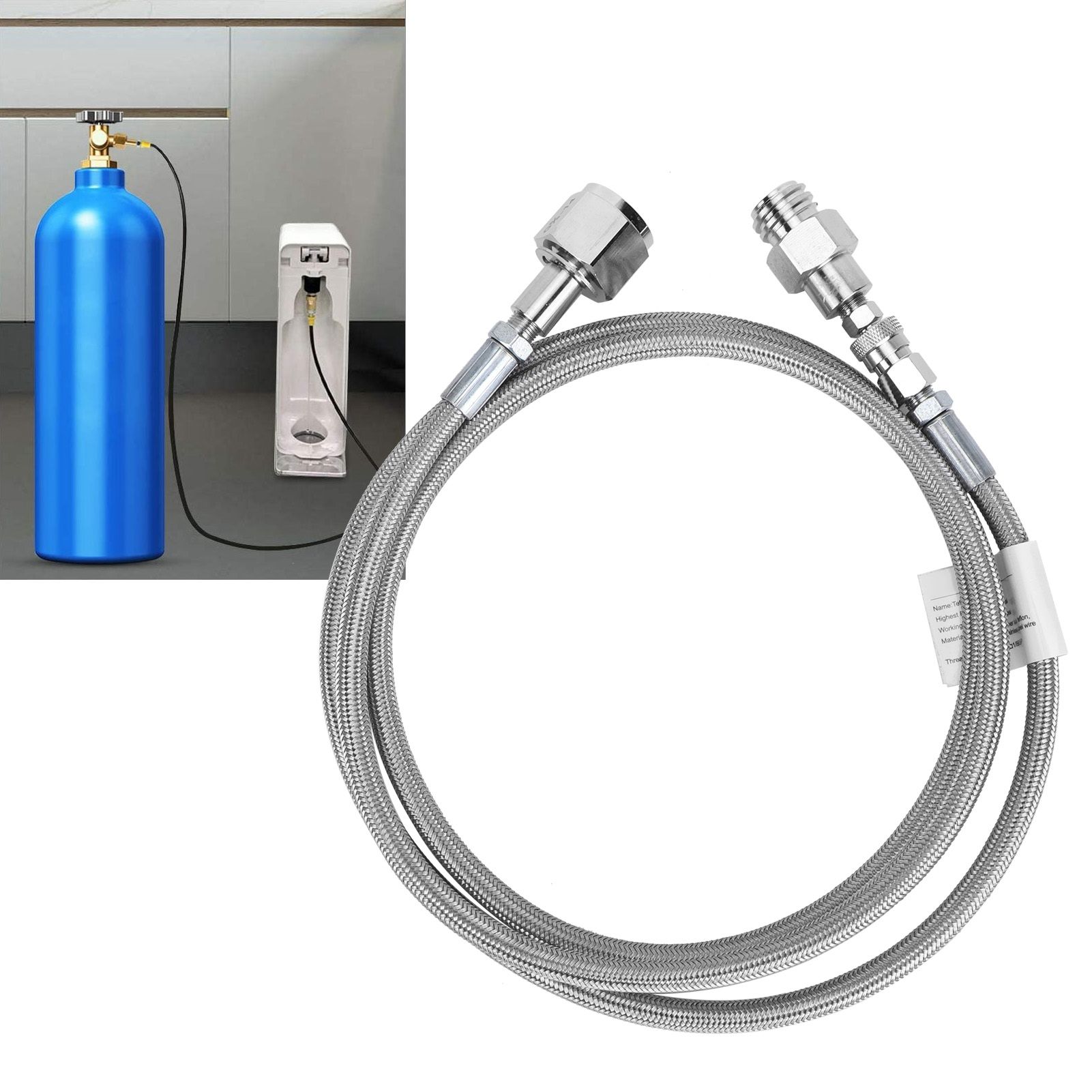 G5/8‑14 // TR21‑4 CO2 Gas Cylinder External Soda Hose Adapter Kit Soda view 9