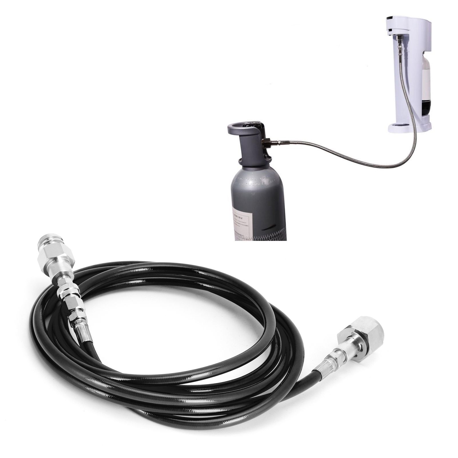 G5/8‑14 2.5m External Soda Hose Universal CO2 Gas Cylinder Refilling Adapter view 9