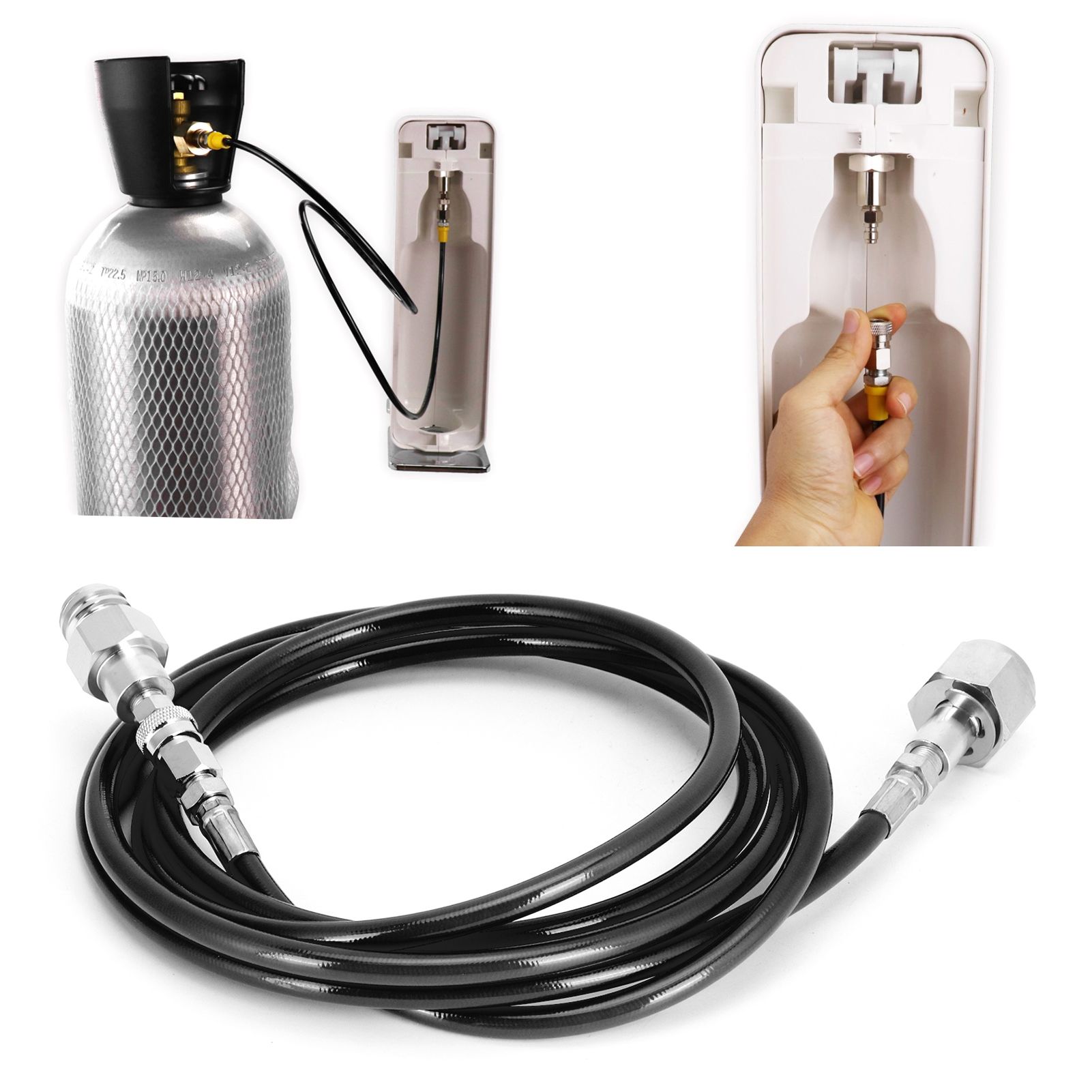 G5/8‑14 2.5m External Soda Hose Universal CO2 Gas Cylinder Refilling Adapter view 10