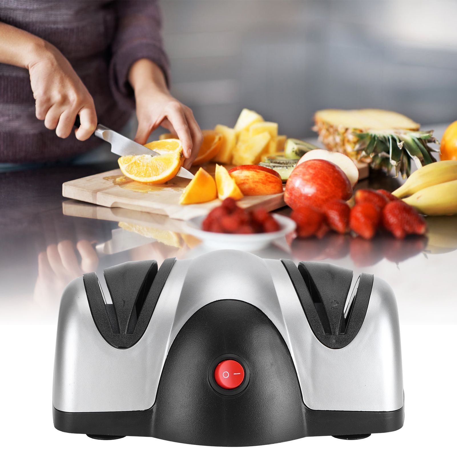 Electric Knife Sharpener Grinder 2‑Stage Sharpening Tool Kitchen Accessory view 10