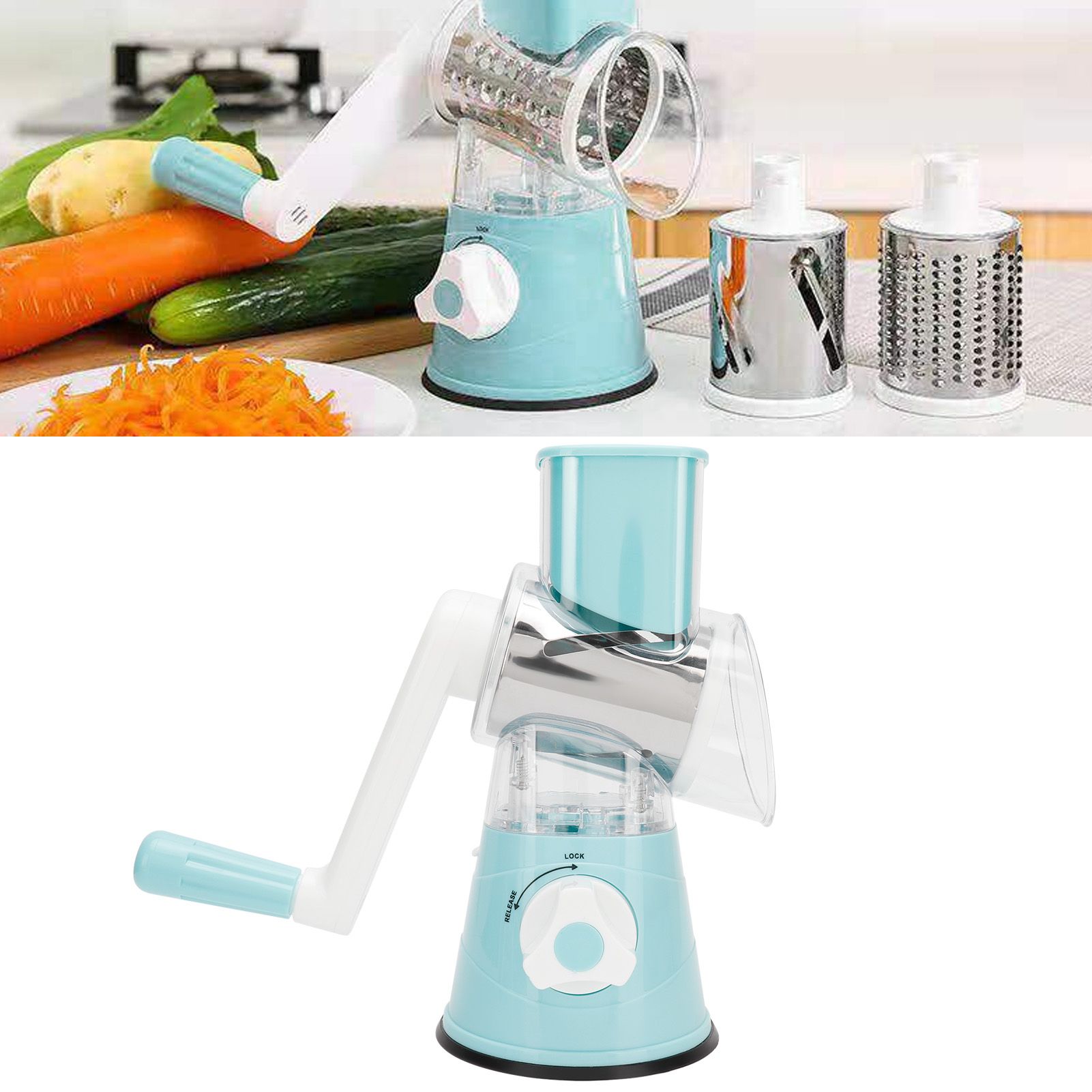 Vegetable Grater Cutter HandCranking Rotation Vegetable Cutting Tool Kitchen view 10