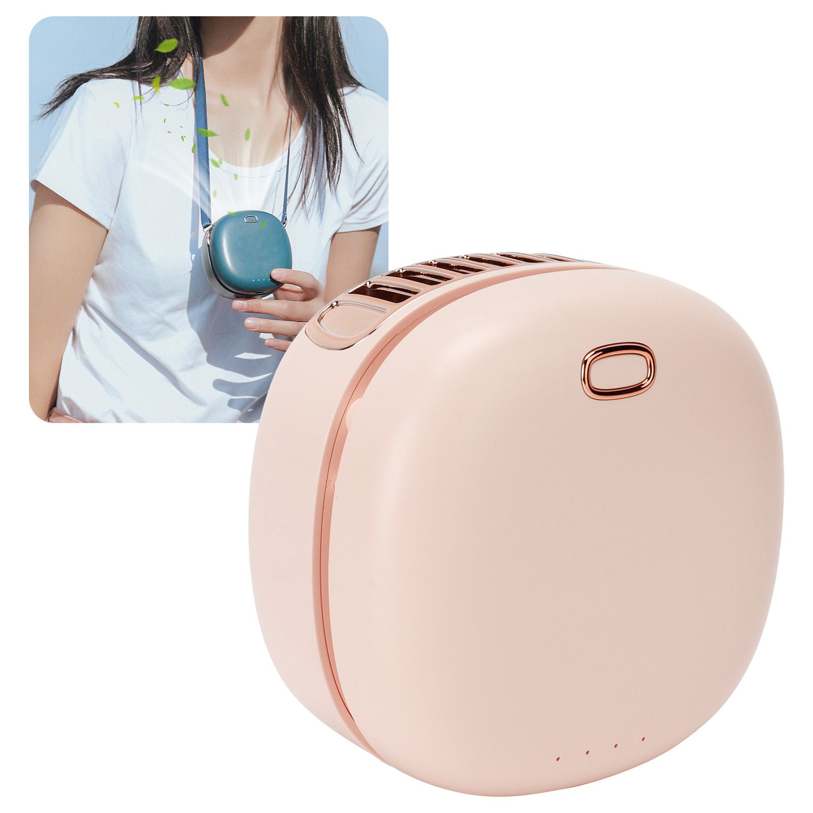 Outdoor Mini Hands free Neck Fan Portable Hanging Waist Bladeless Fan USB view 10
