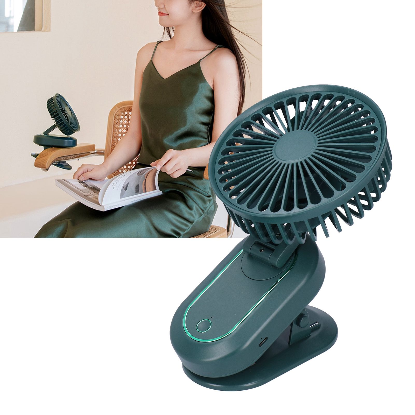 3‑Gears Portable Electric Fan Fully Automatic Shaking Head Electric Fan USB view 12