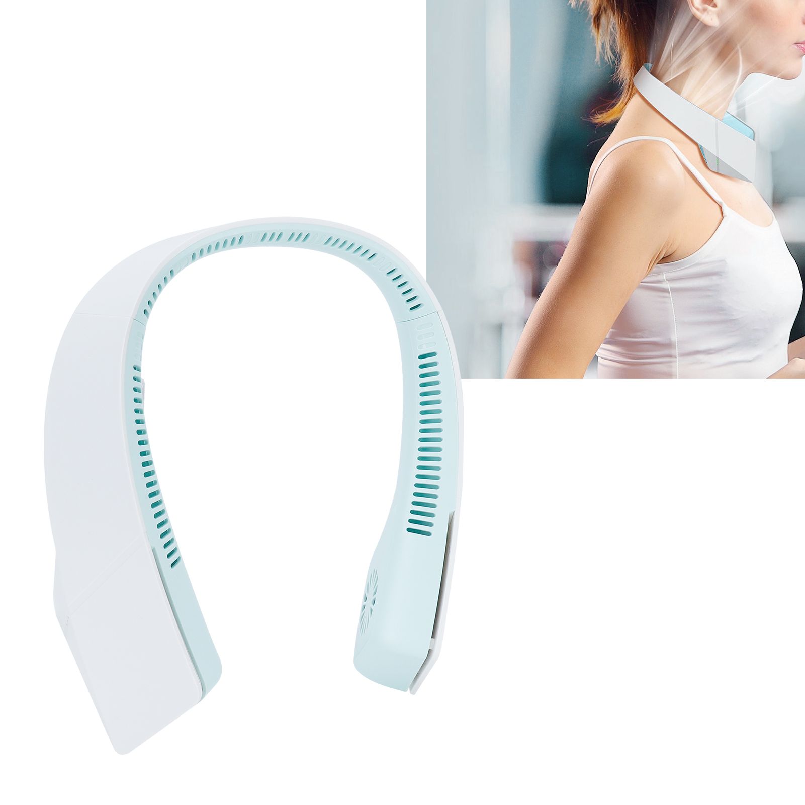 Electric Fan Bladeless Necklace Fan USB LargeCapacity Portable Small Fan for view 11