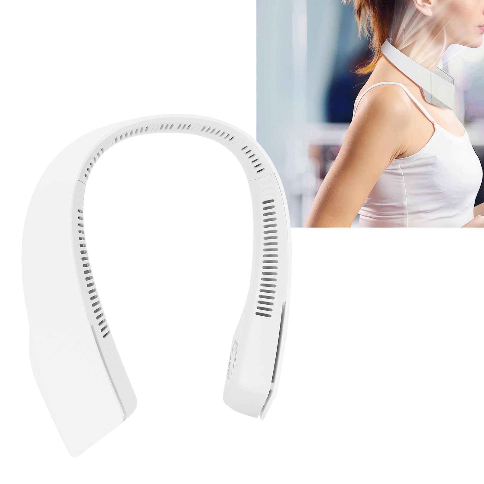 Electric Fan Bladeless Necklace Fan USB LargeCapacity Portable Small Fan for view 11