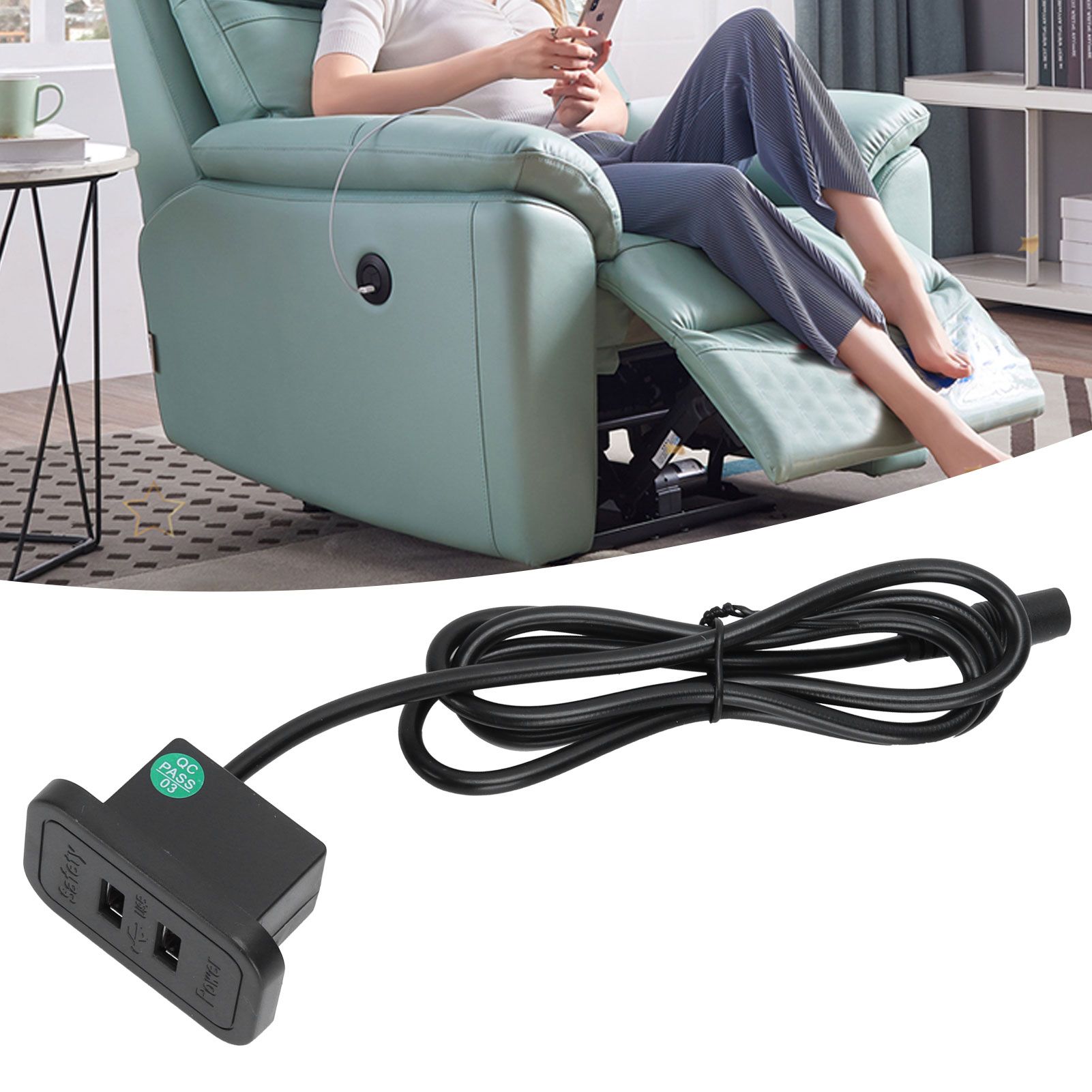 Recliner Chair Charger with Dual USB Port 5V 2A for Desktop Sofa Bedside view 12