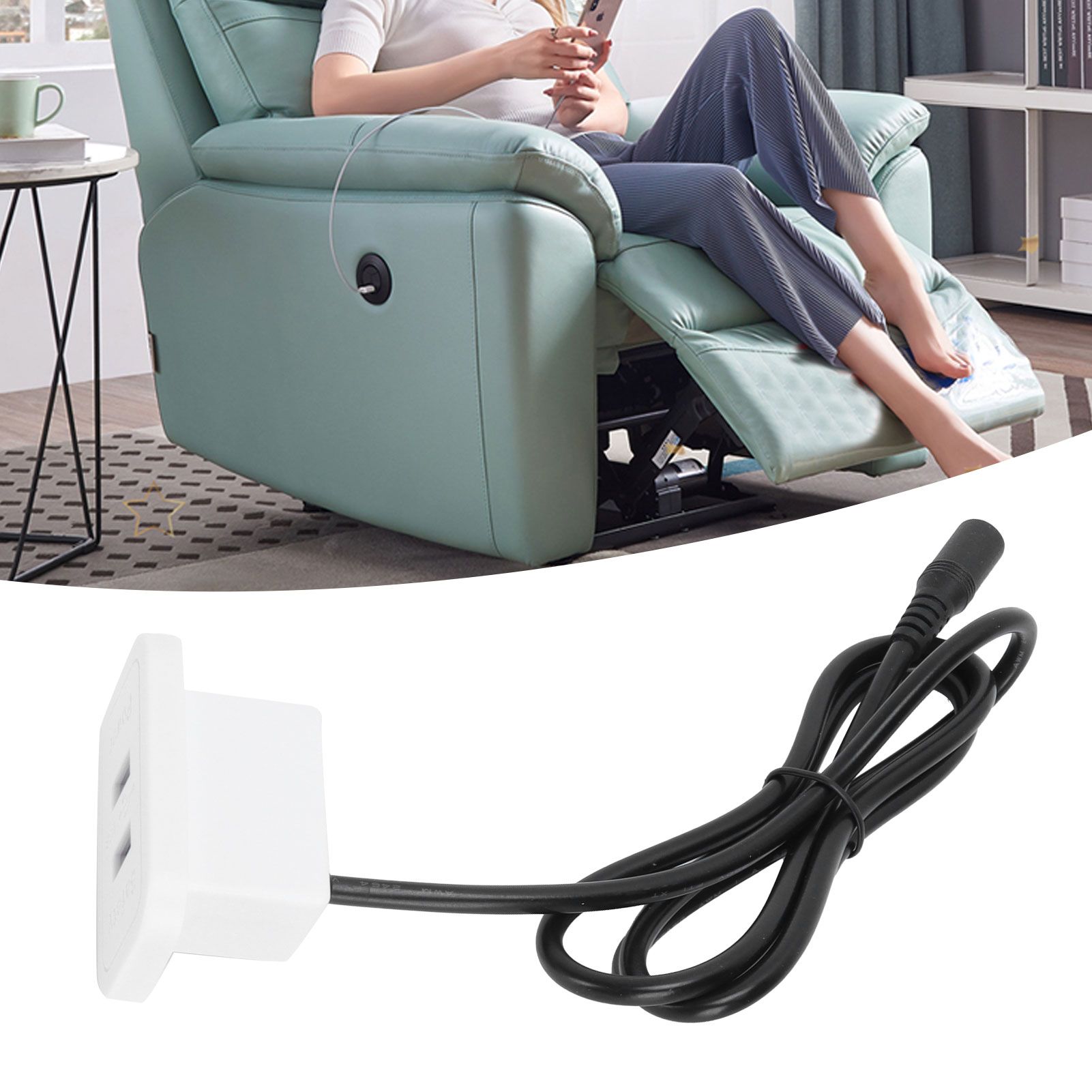 Recliner Chair Charger with Dual USB Port 5V 2A for Desktop Sofa Bedside view 12