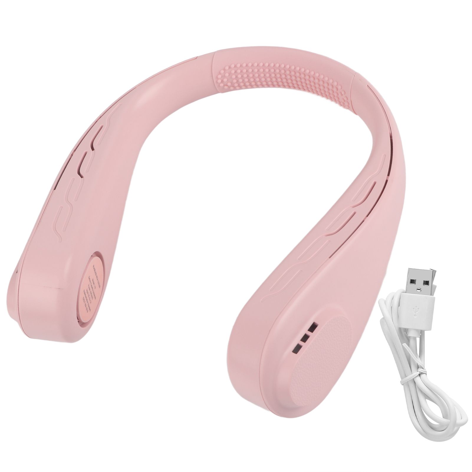 Pink Adjustable Hanging Neck Fan Portable Mini USB Electric Fan for Outdoor Home view 2
