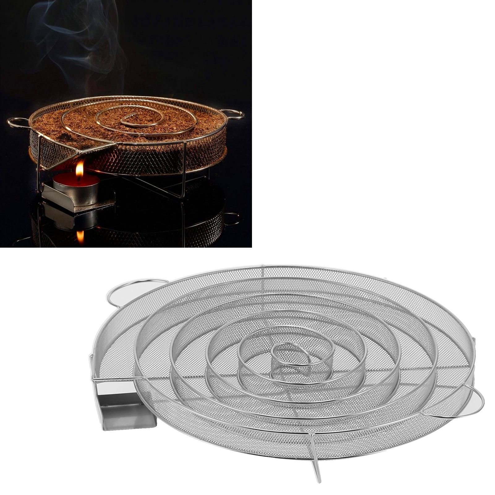 Round Shape Cold Smoke Generator Barbecue Net Stainless Steel Smoker Tray view 11