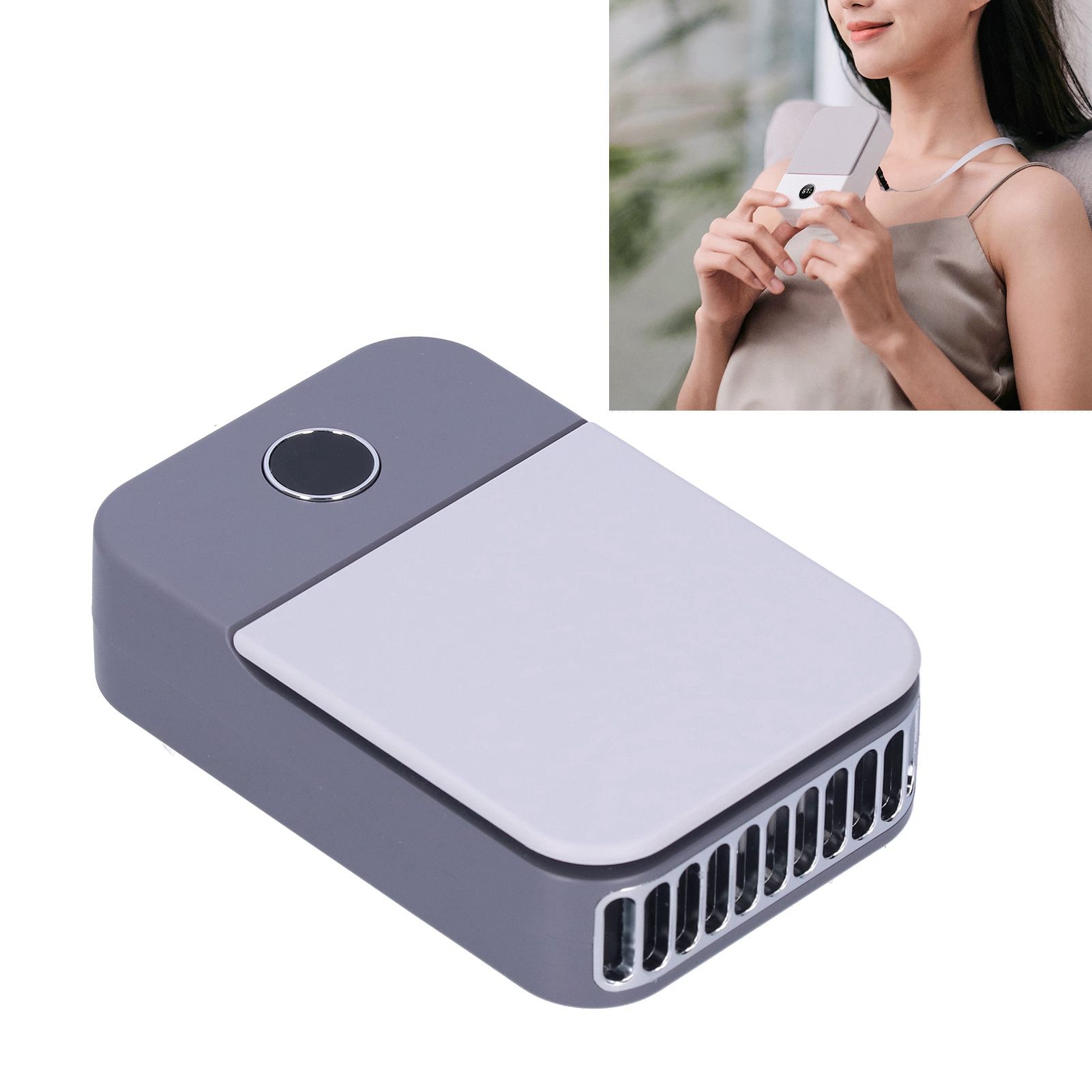 LED Digital Display Electric Fan USB Charging Portable Hanging Neck Electric view 12