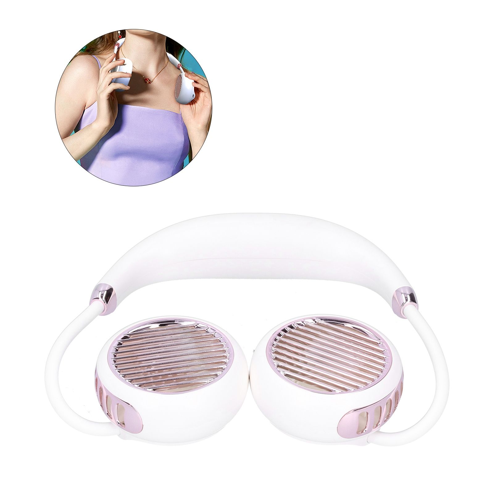 Adjustable USB Rechargeable Electric Fan Portable Neck Electric Fan for Summer view 12