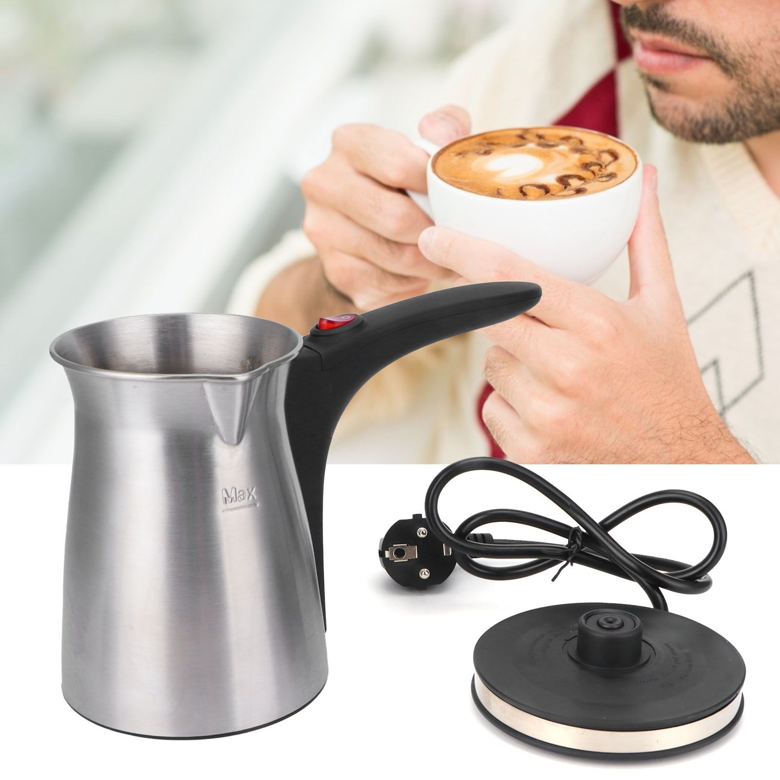 Electric Coffee Pot Coffee Milk Warmer Stainless Steel Small Heating Pot for view 11