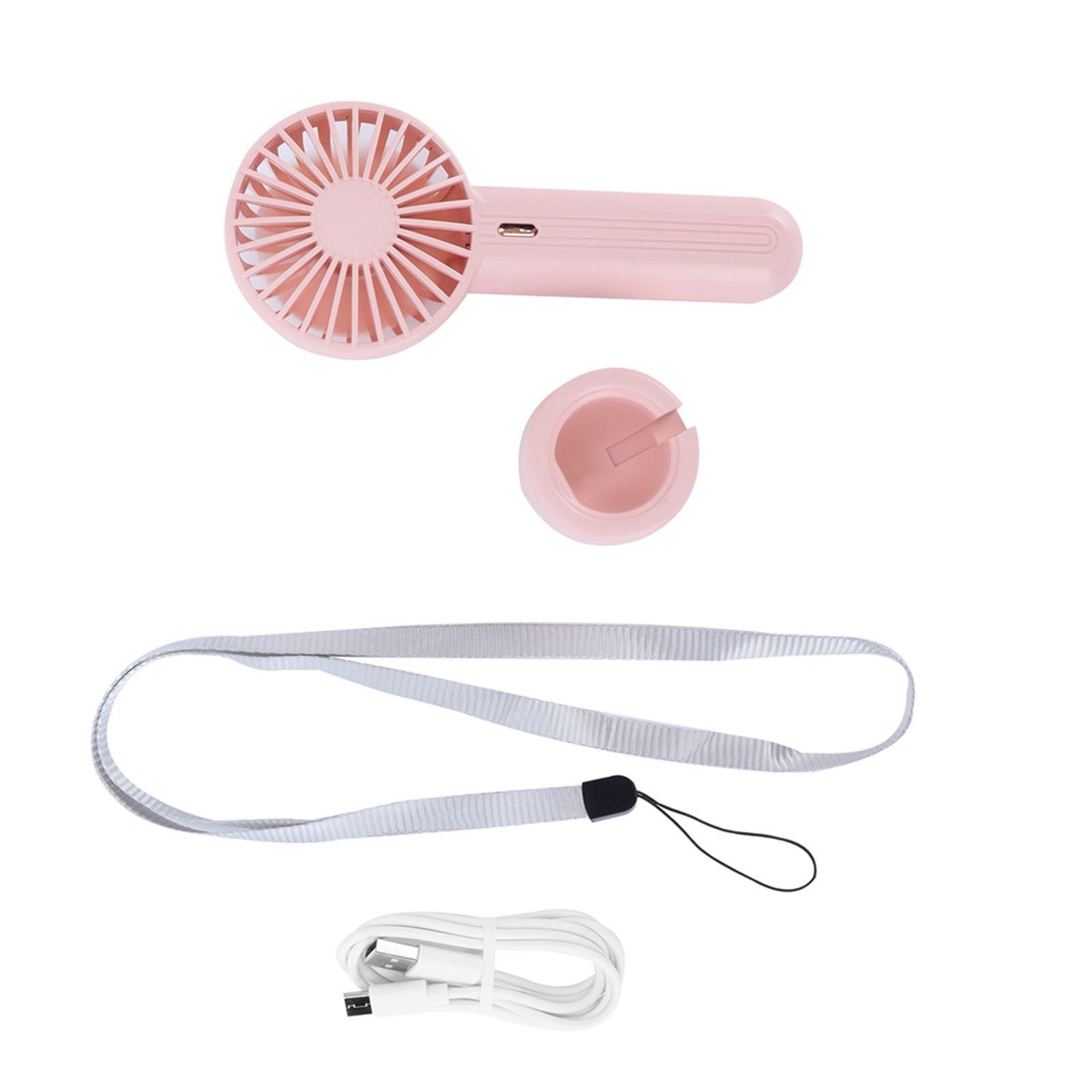 3 in 1 Mini Hanheld Fan Pink Portable Neck Fan USB Charging Desktop Fan for view 2