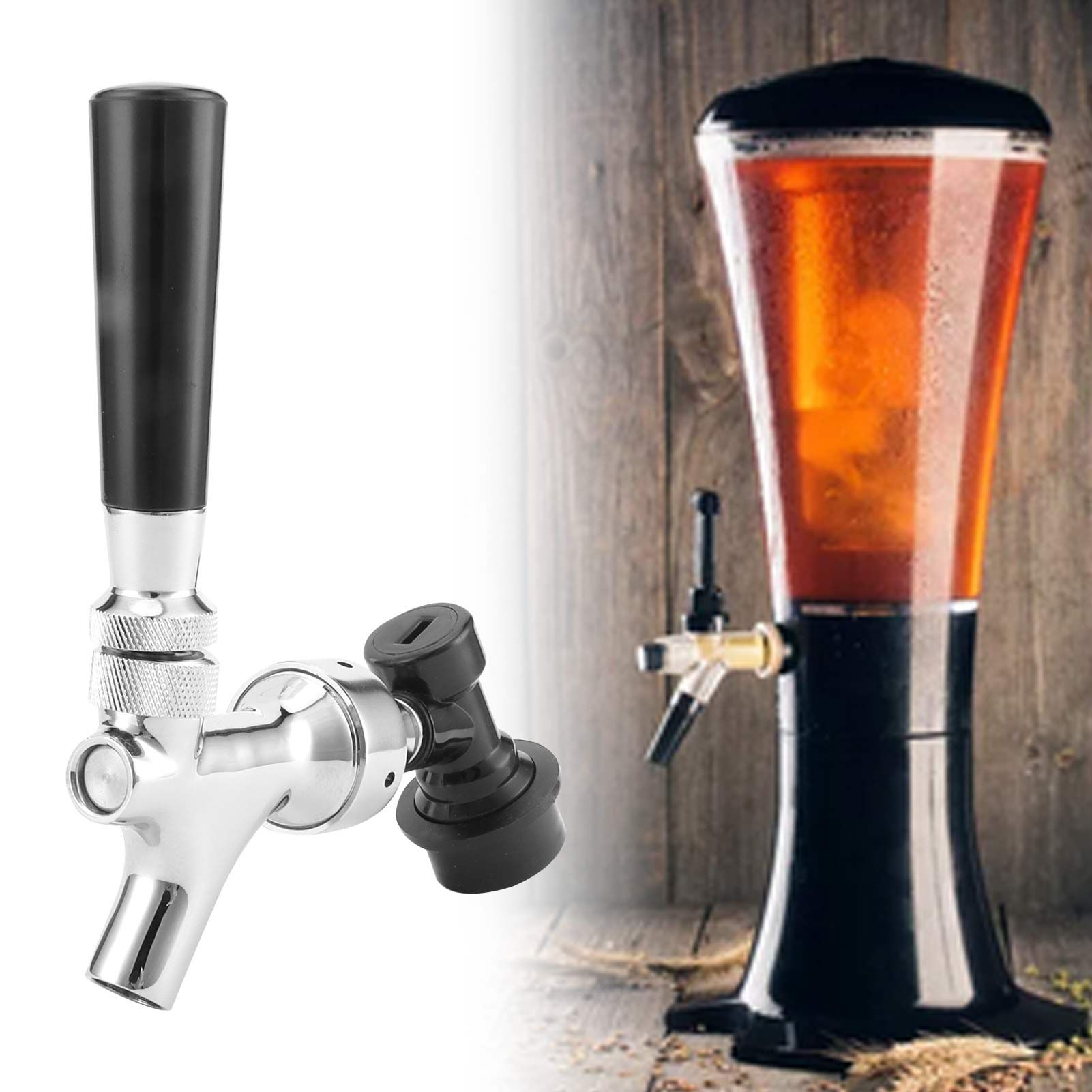 Stainless Steel Beer Keg Tap Faucet with Ball Lock Disconnect for Brewing view 11