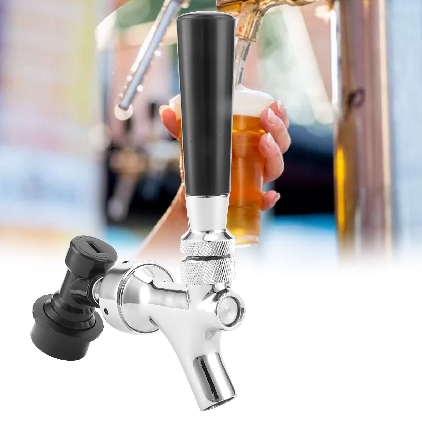 Stainless Steel Beer Keg Tap Faucet with Ball Lock Disconnect for Brewing view 12