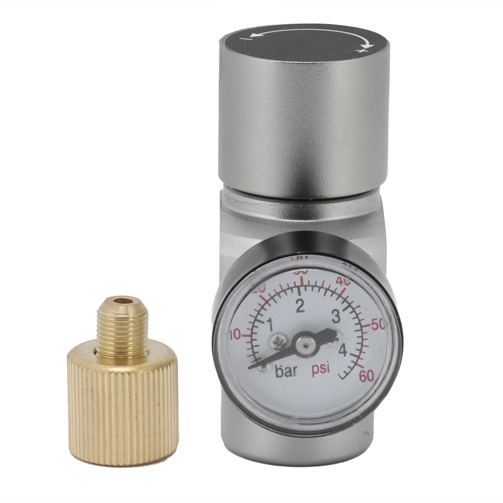 Mini CO2 Gas Regulator with CutOff Switch MFL3/8in to TR21x4 Homebrew Accessory view 2