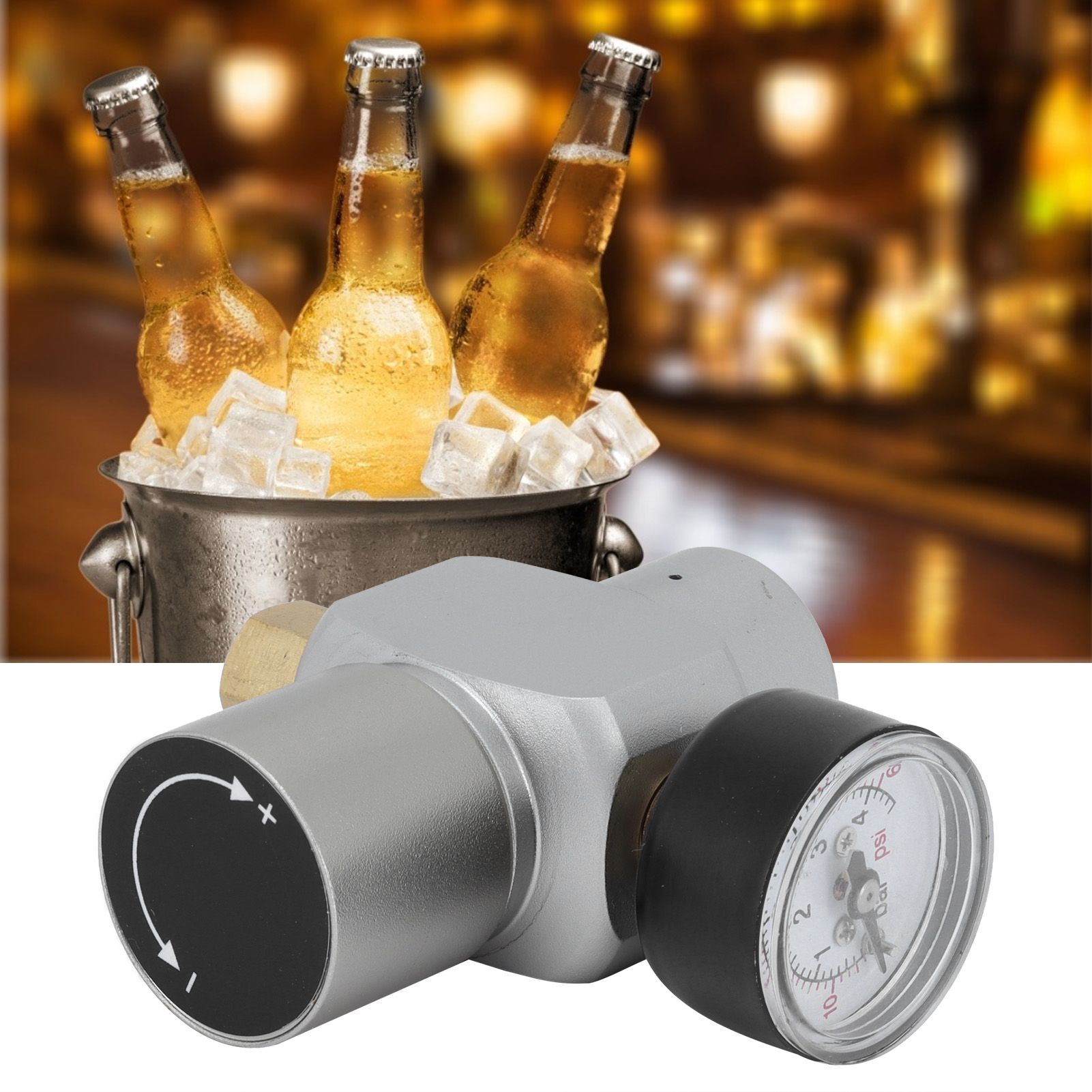 Mini CO2 Gas Regulator with CutOff Switch MFL3/8in to TR21x4 Homebrew Accessory view 11