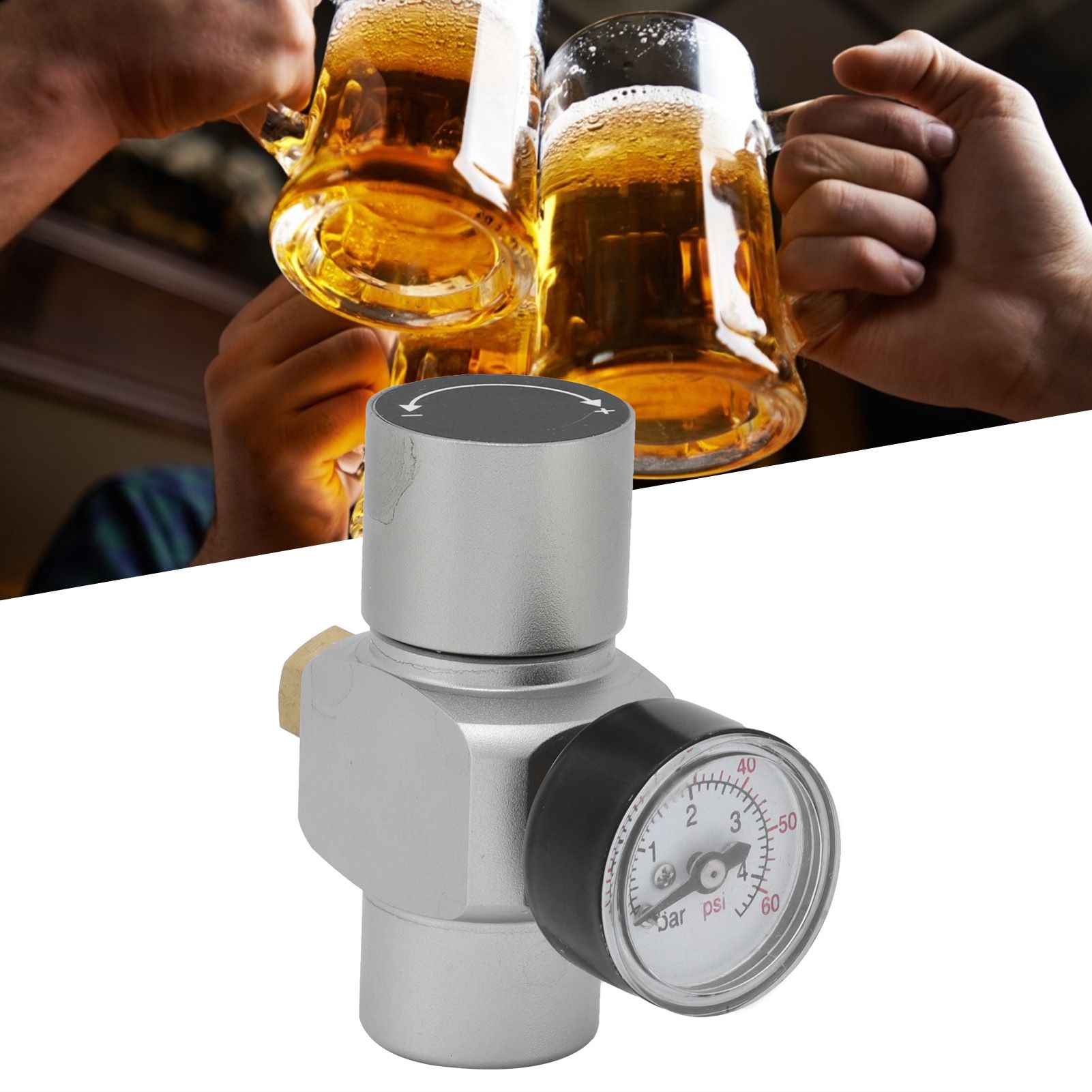 Mini CO2 Gas Regulator with CutOff Switch MFL3/8in to TR21x4 Homebrew Accessory view 12