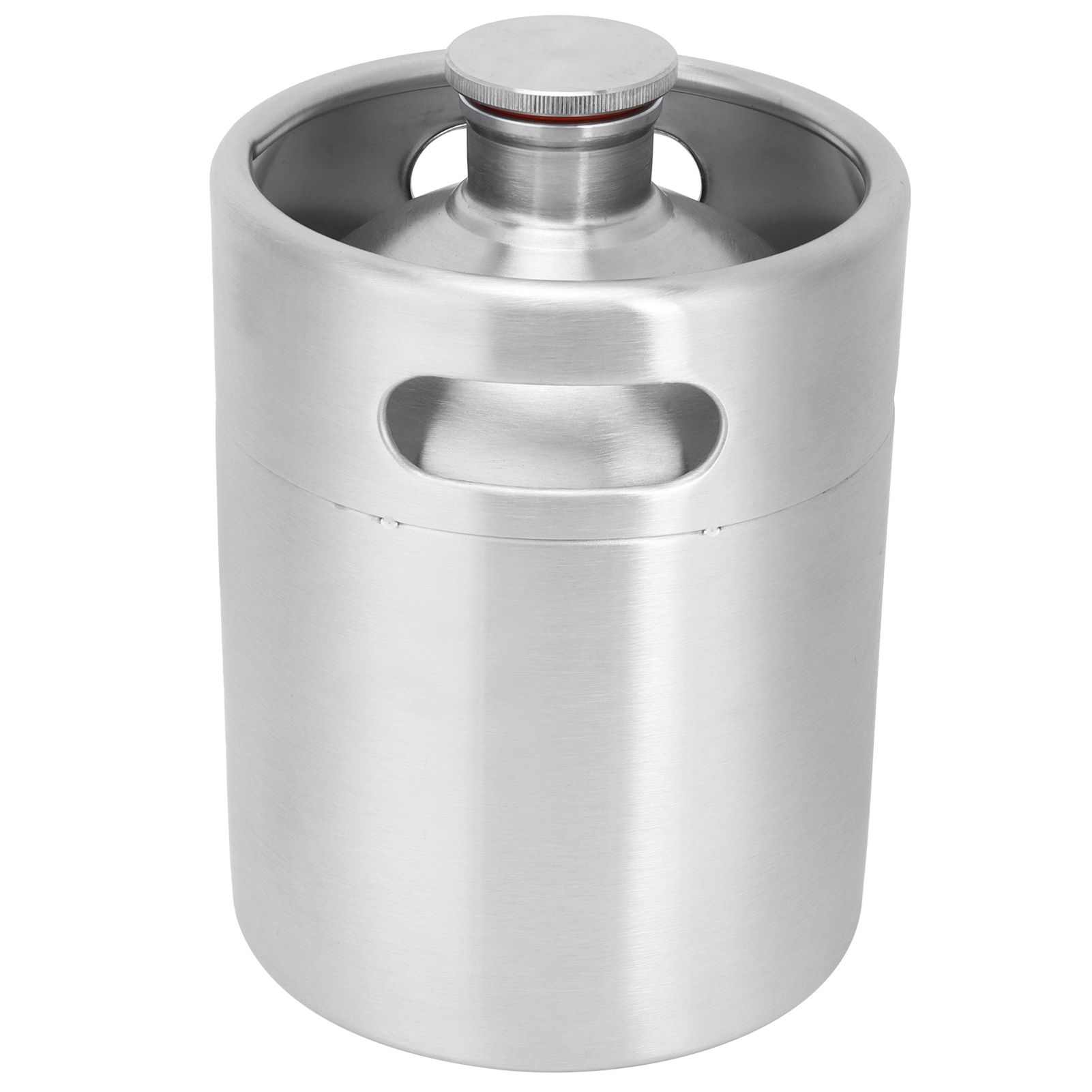 2L Beer Keg Mini Stainless Steel Beer Barrel with Spiral Lid for Home Brewing