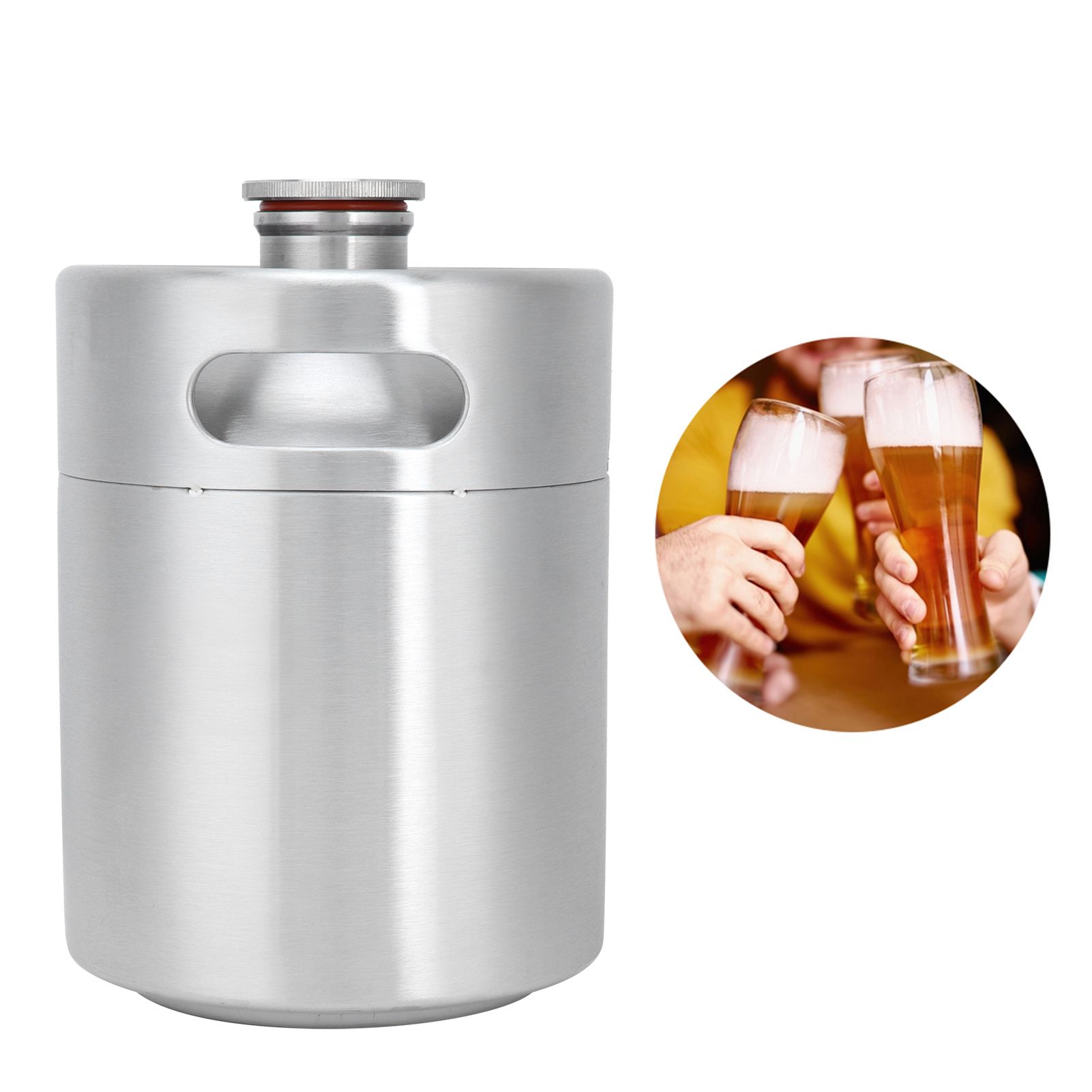 2L Beer Keg Mini Stainless Steel Beer Barrel with Spiral Lid for Home Brewing view 11